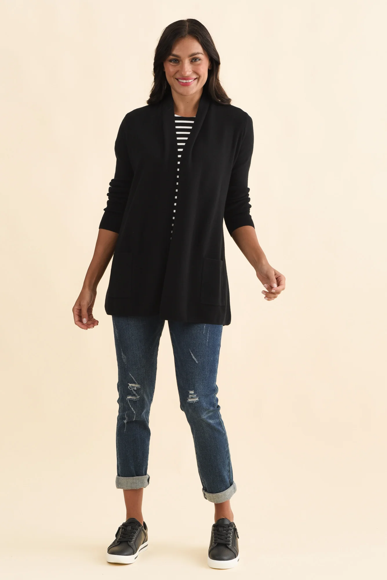 Abbott Black Knit Pocket Cardigan - Image 6