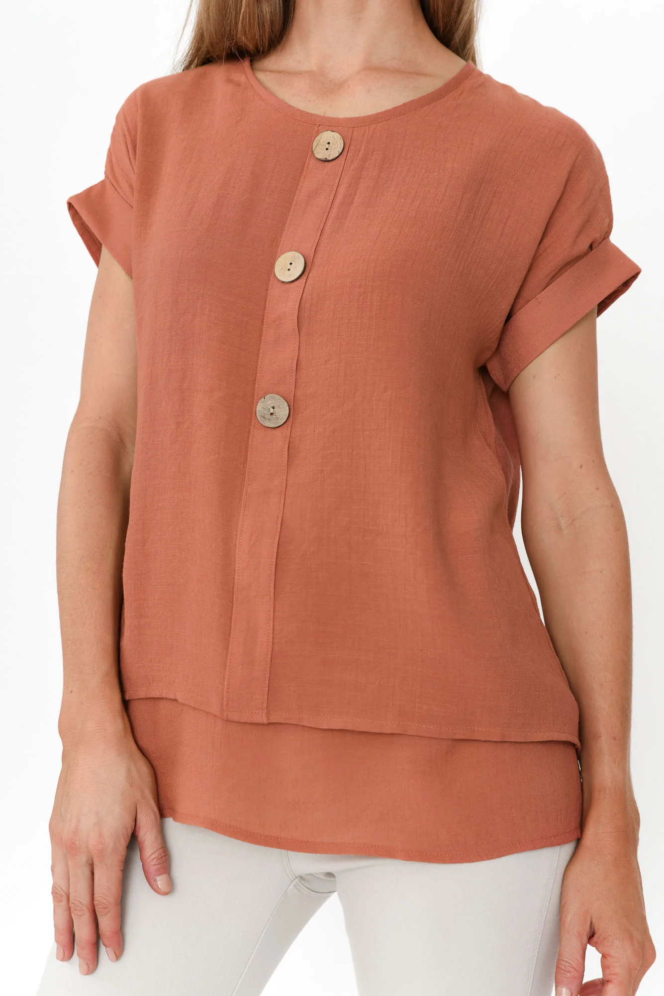 Abilene Rust Button Top - Image 7