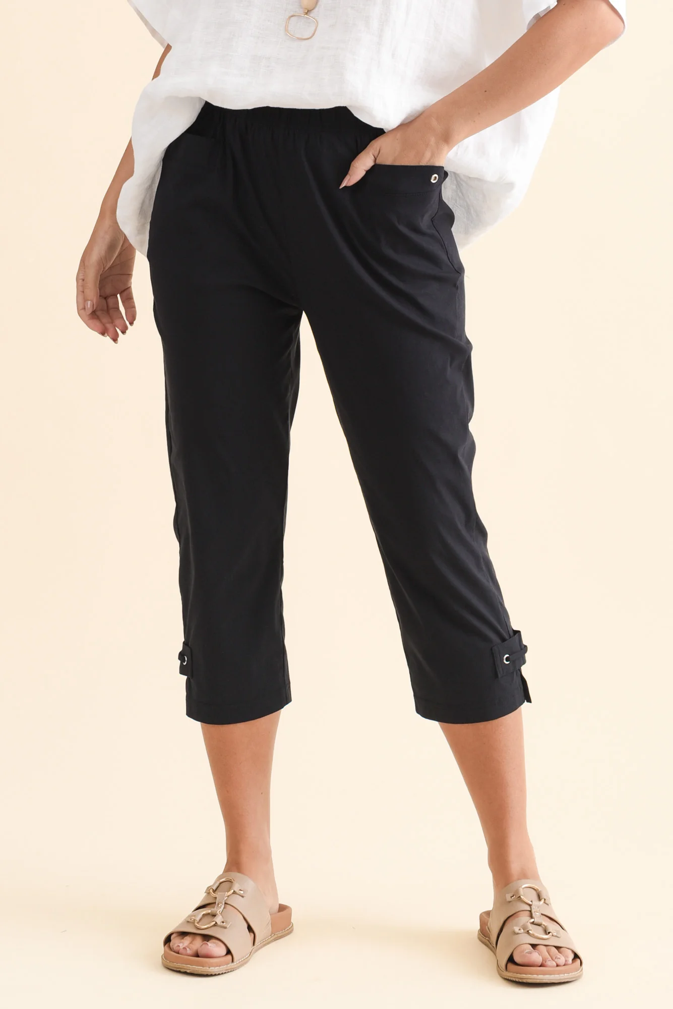 Air-Lite Navy Stretch Capri Pants