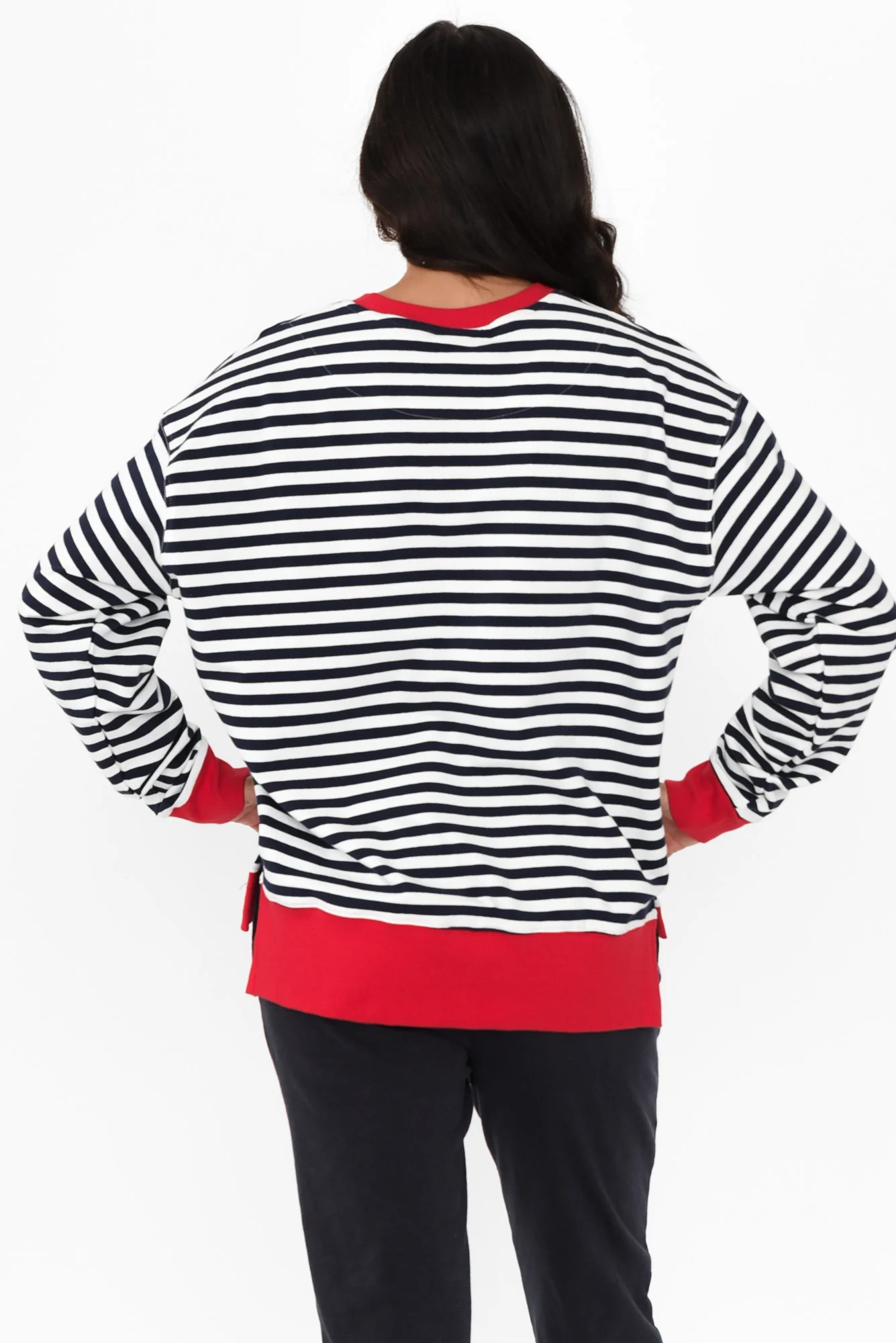 Alaska Navy Stripe Cotton Sweatshirt - Image 4