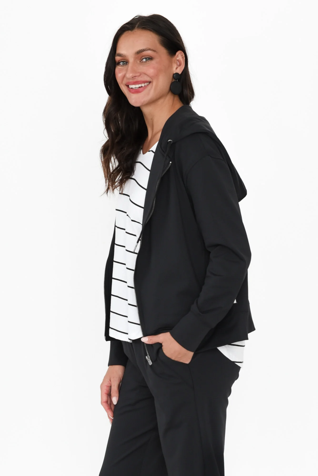 Alexis Black Hooded Sweatshirt - Image 3