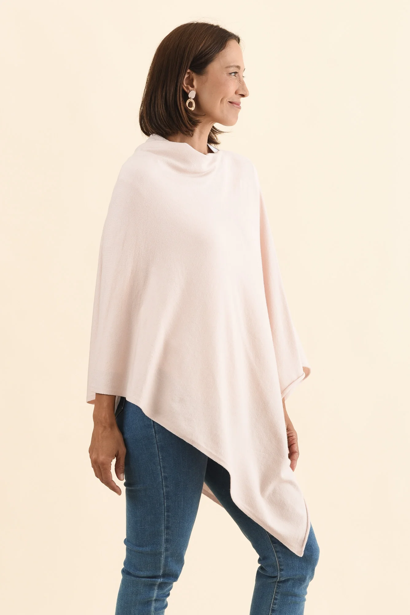 Amy Pink Wool Blend Poncho - Image 3