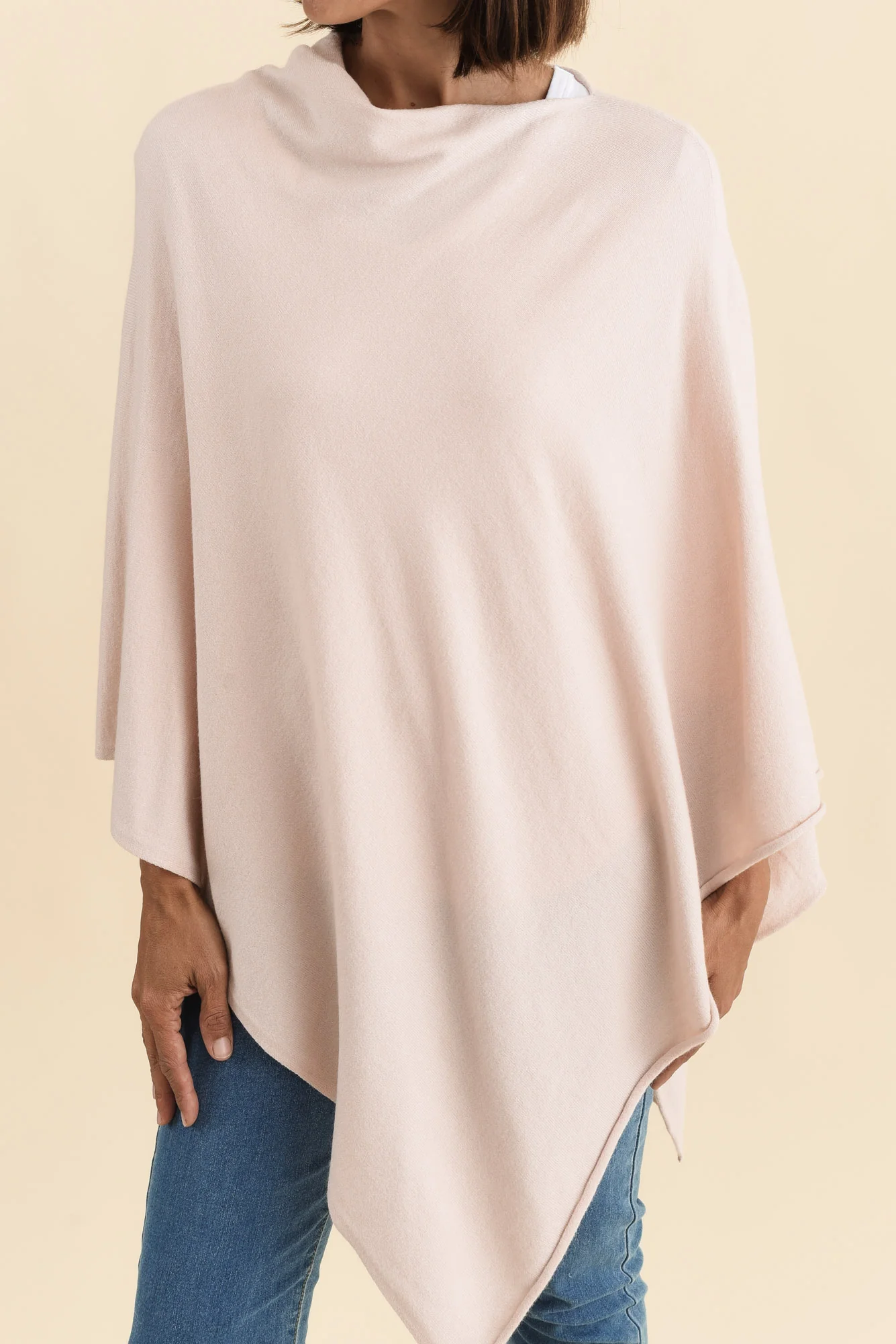 Amy Pink Wool Blend Poncho - Image 5