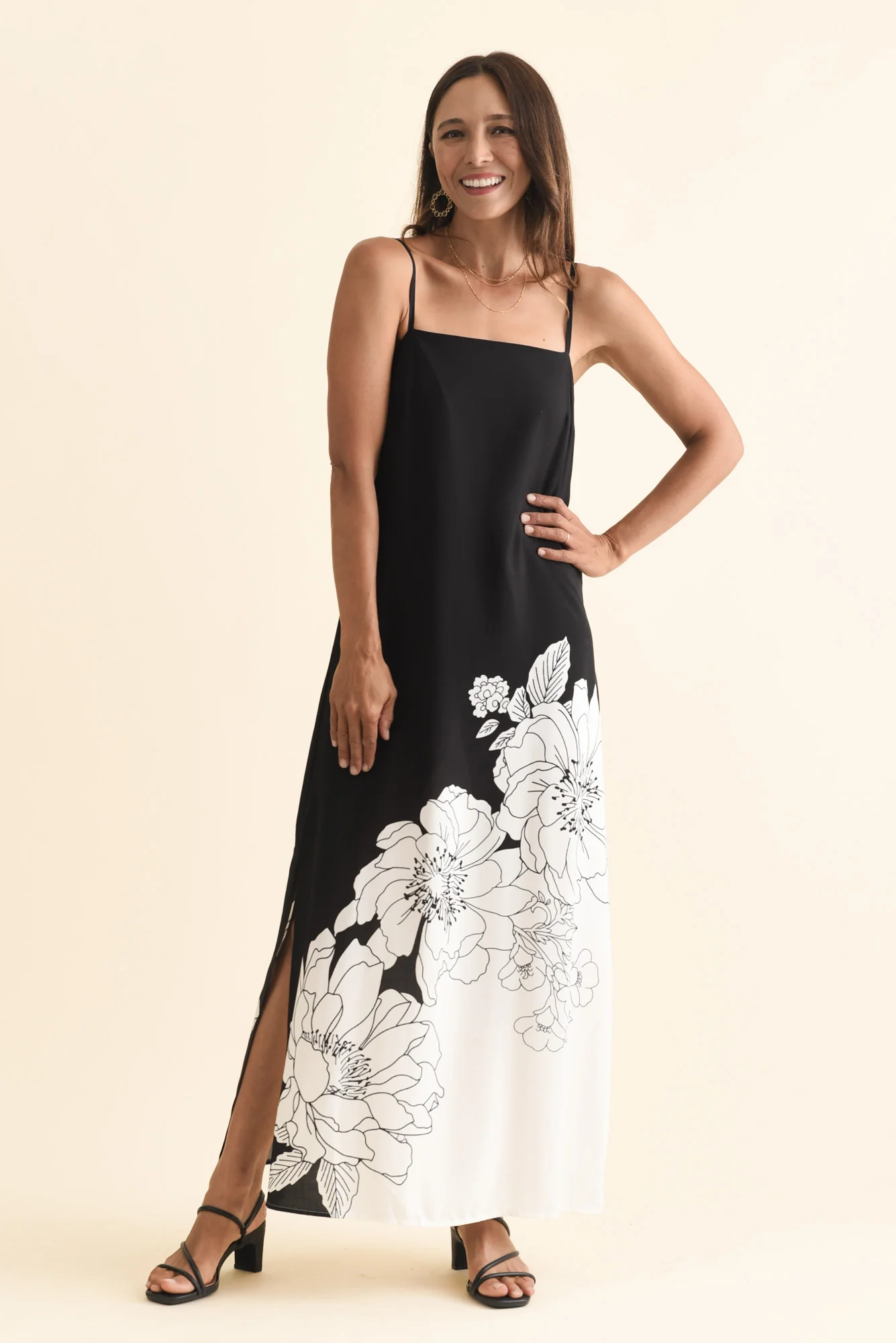 Angelique Black Floral Maxi Dress - Image 6