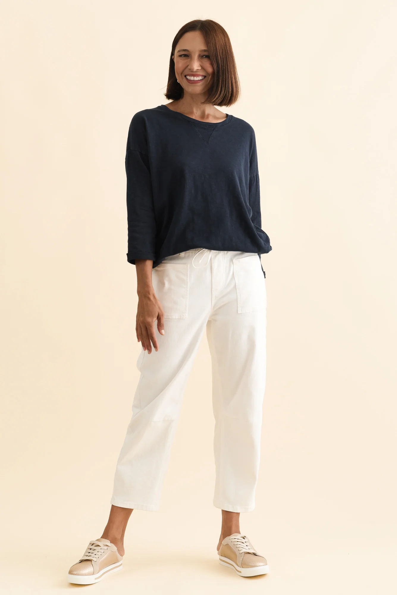 Annie Navy Cotton Top - Image 7