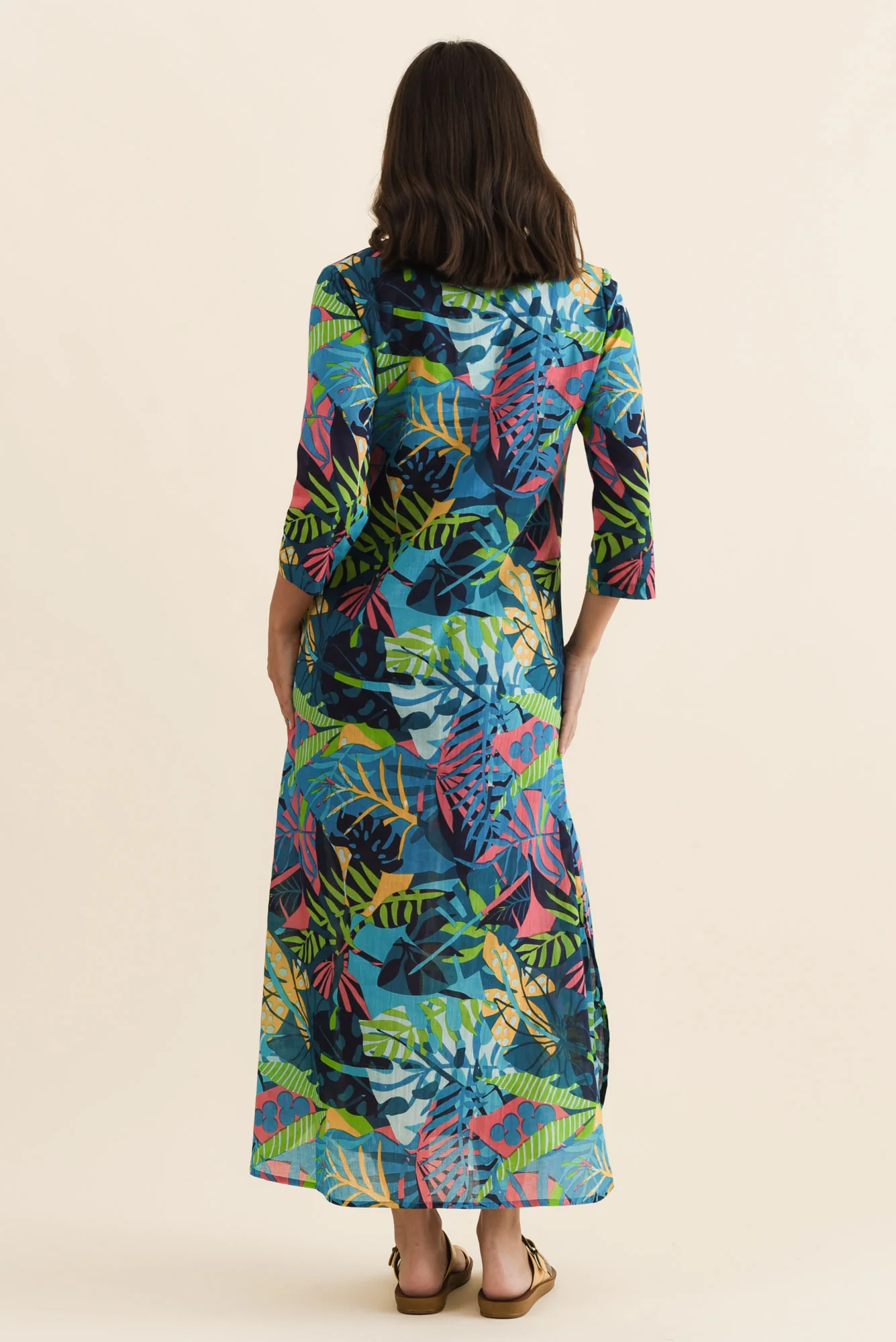 Apia Blue Jungle Cotton Maxi Dress - Image 4