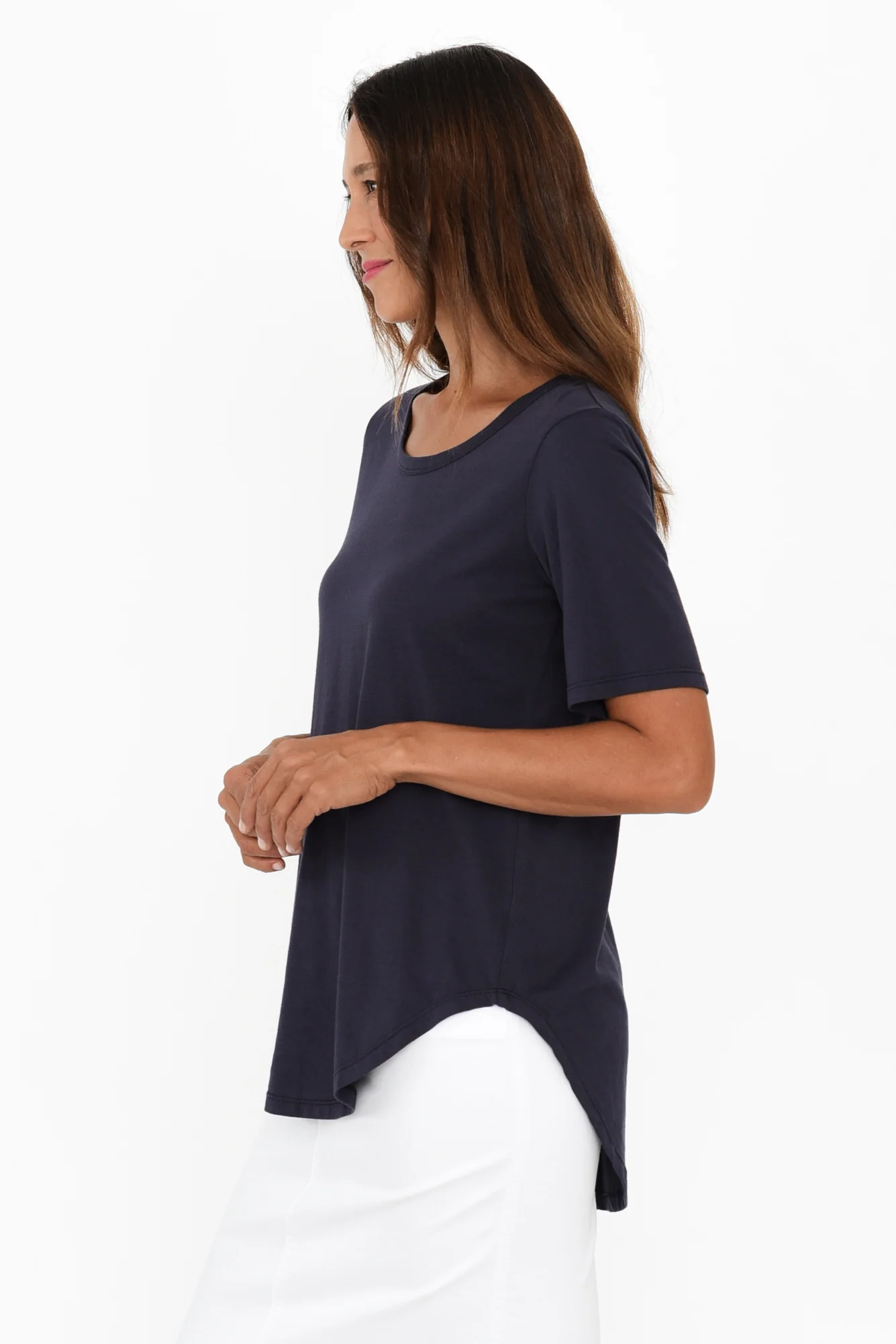 Ariana Navy Cotton Tee - Image 4