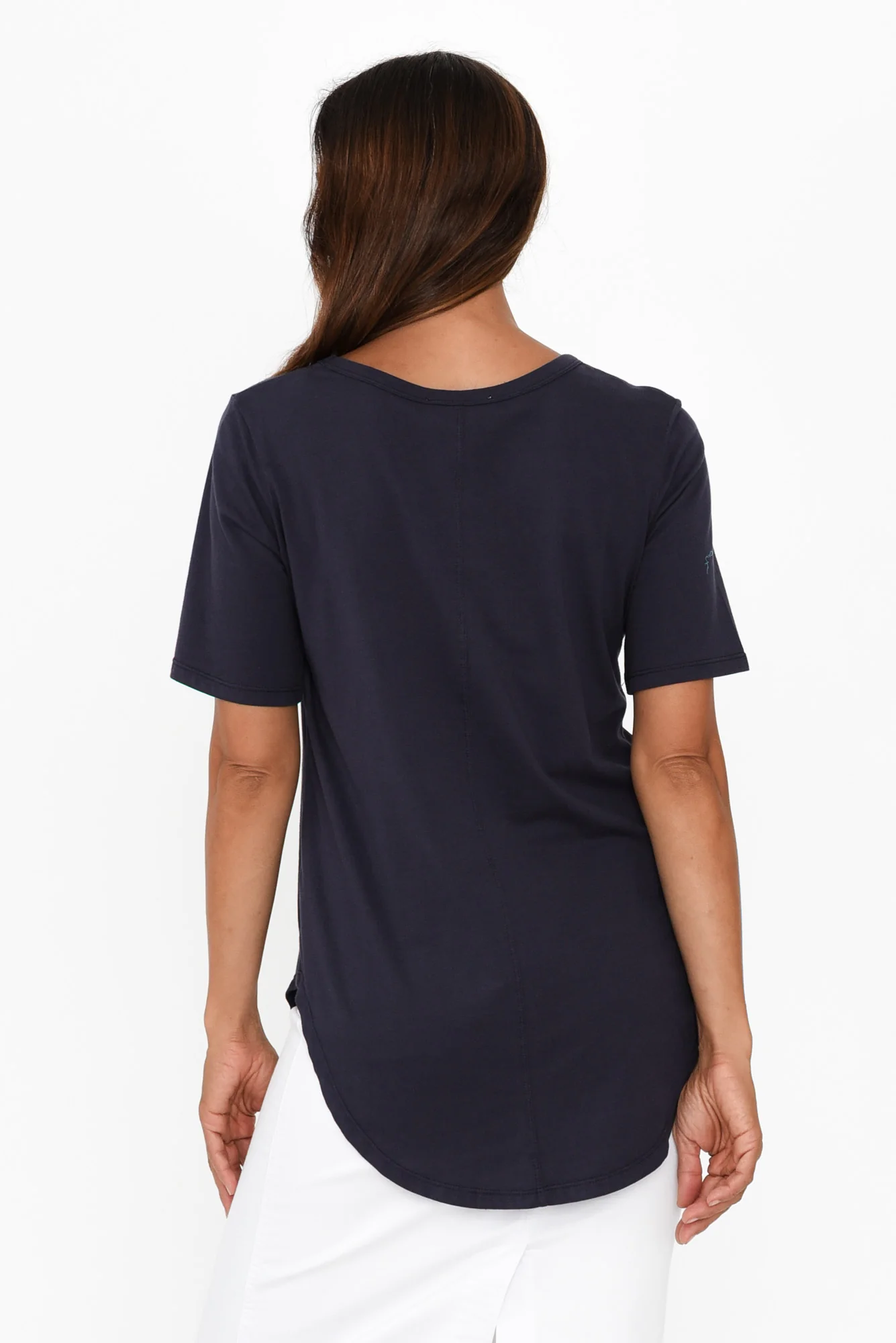 Ariana Navy Cotton Tee - Image 5