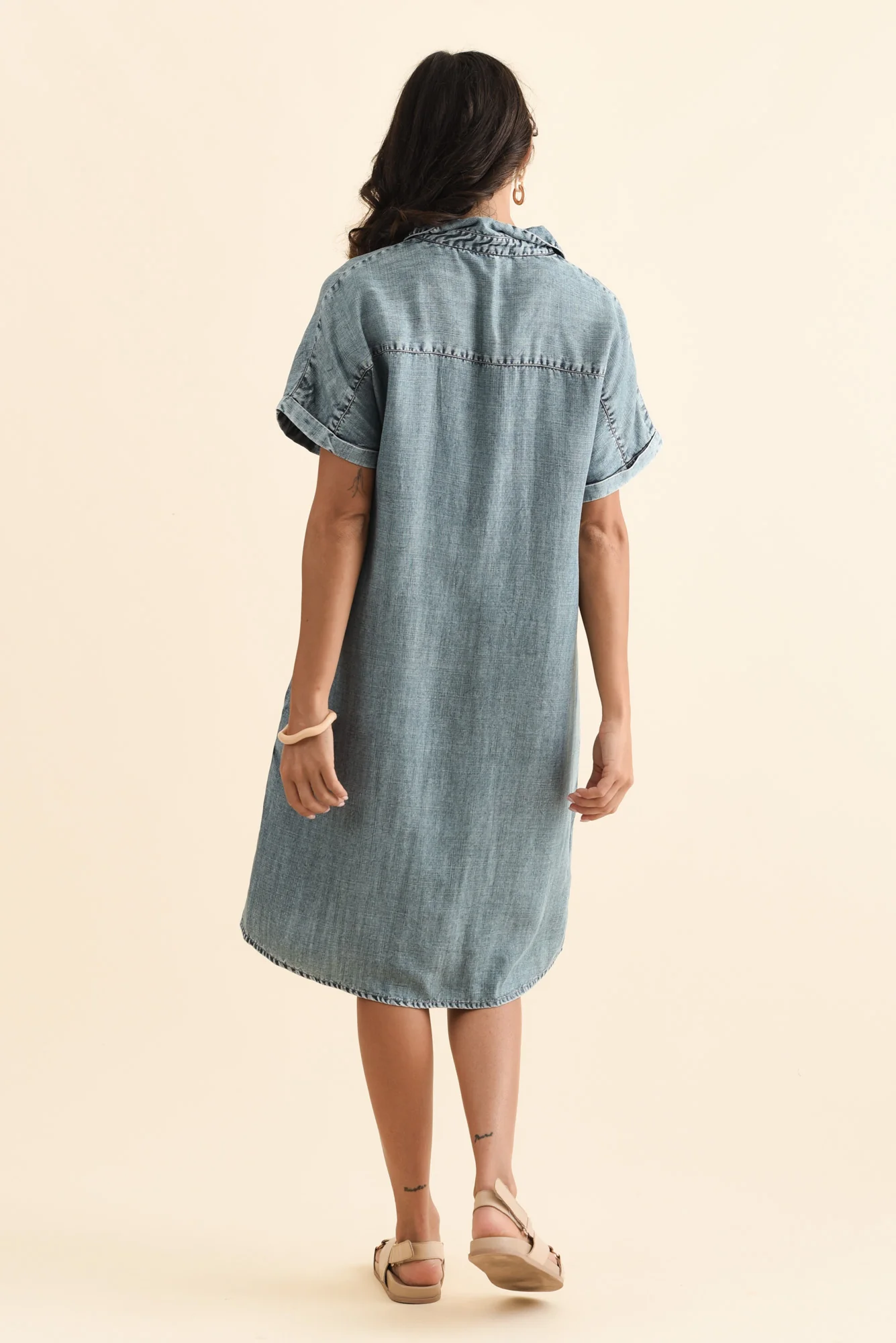 Arizona Denim Blue Lyocell Pocket Dress - Image 4
