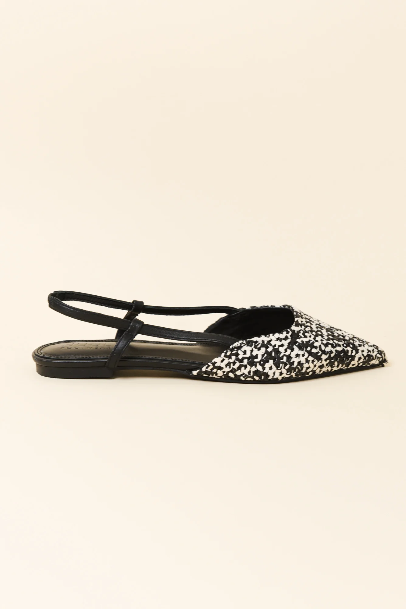 Ava Black Leather Slingback Mule