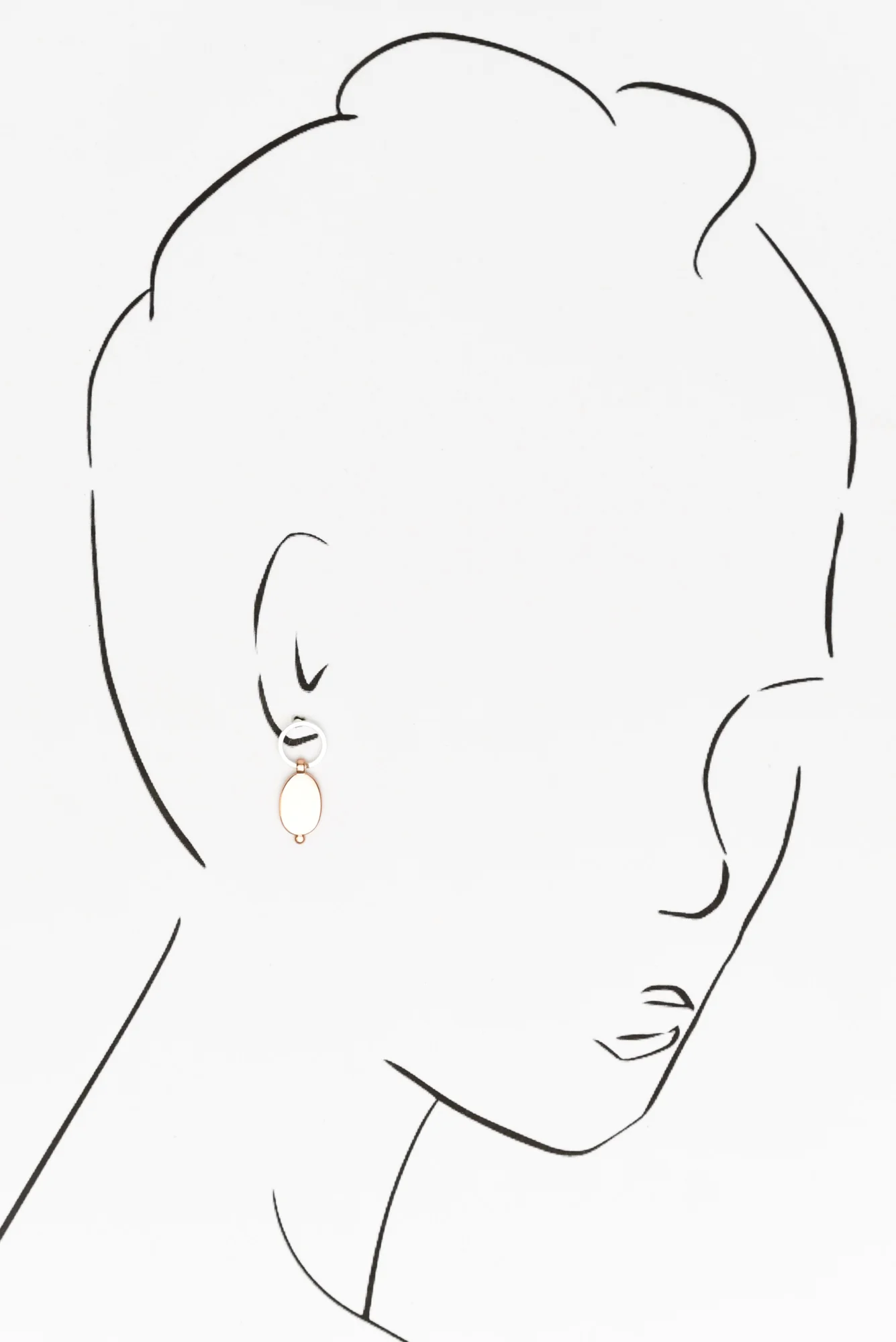 Ayelet Rose Gold Oval Drop Earrings - Image 2