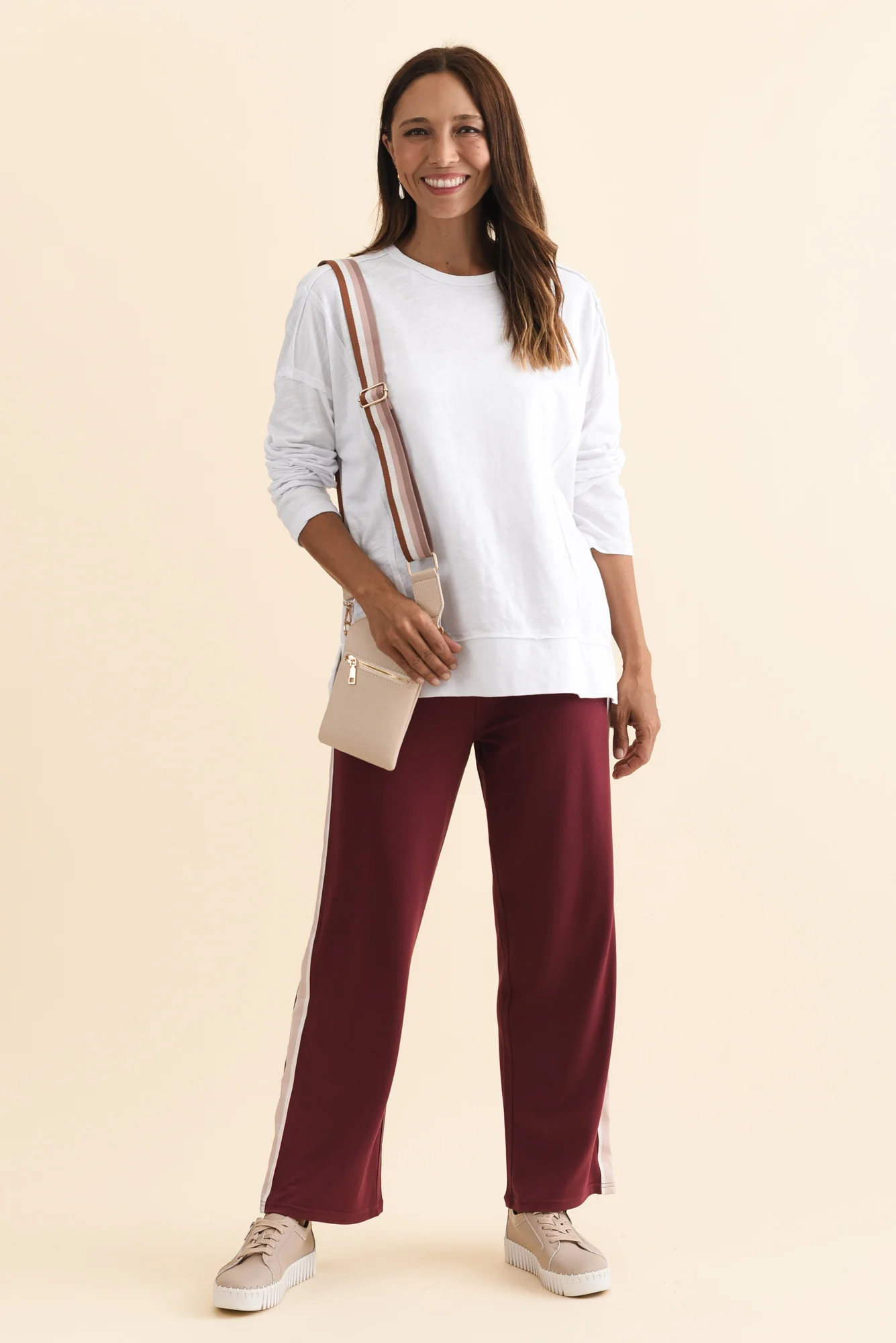 Beatris White Cotton Long Sleeve Tee - Image 2