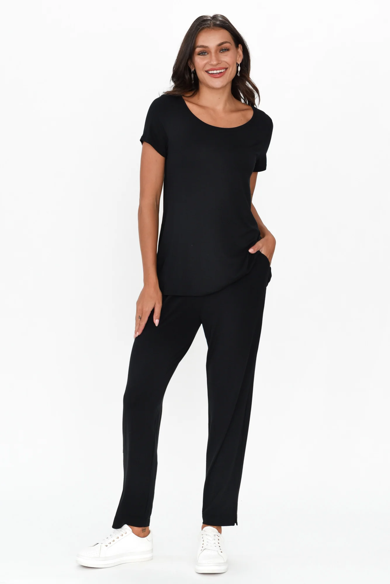 Black Micro Modal Swing Tee - Image 7