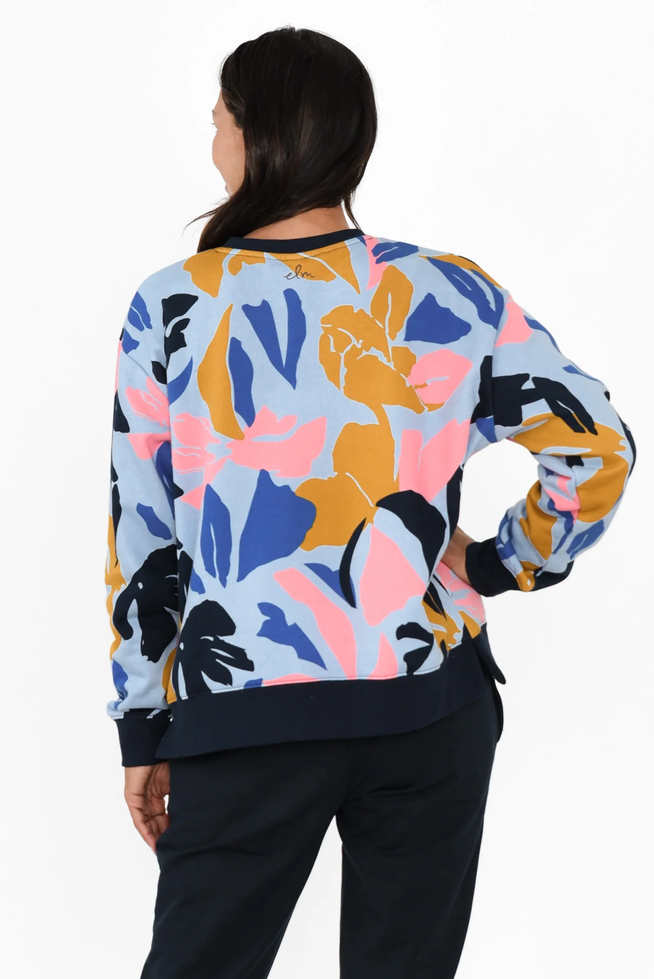 Bleeker Blue Abstract Cotton Crew Sweatshirt - Image 5