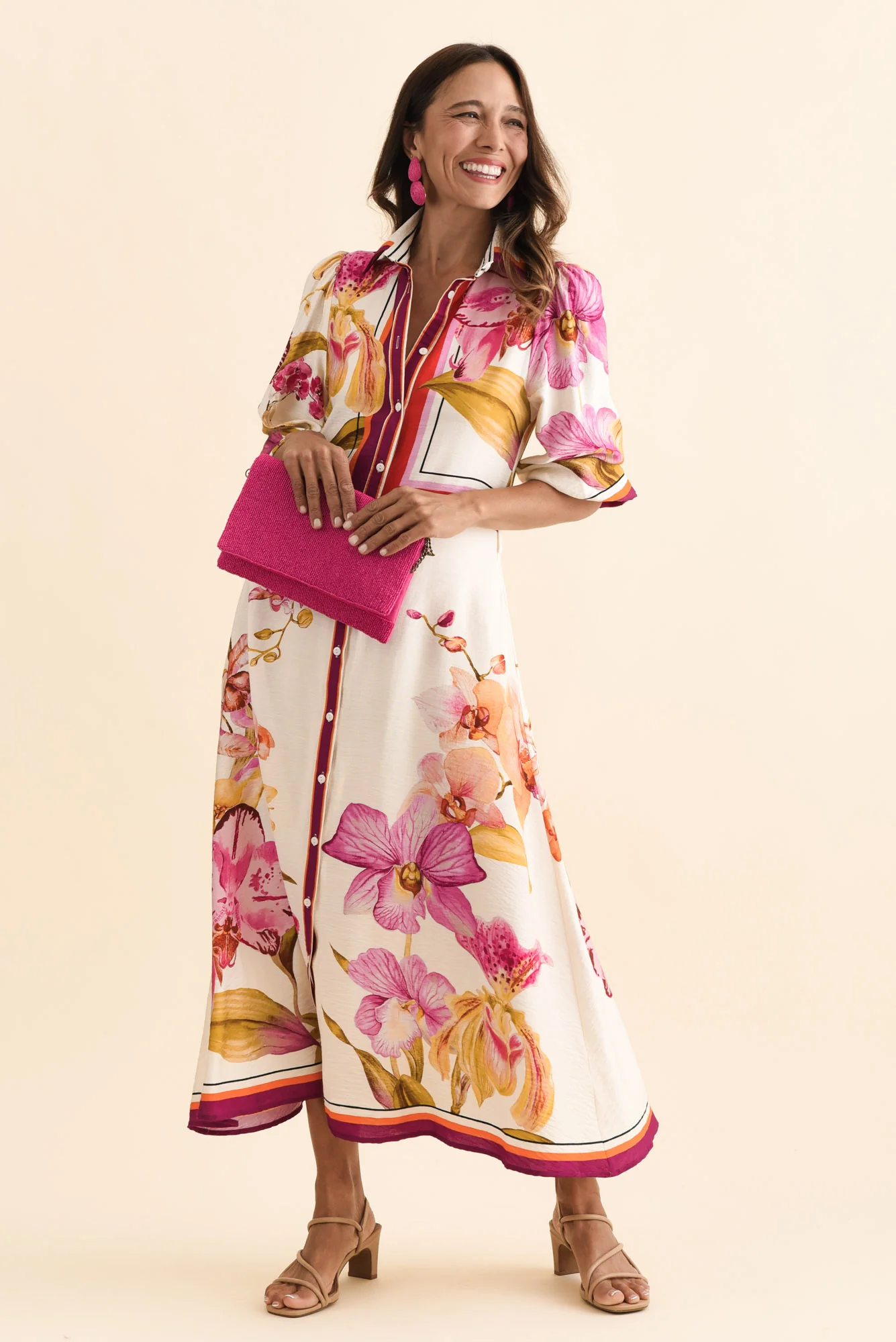 Blythe Cream Floral Shirt Dress - Image 3