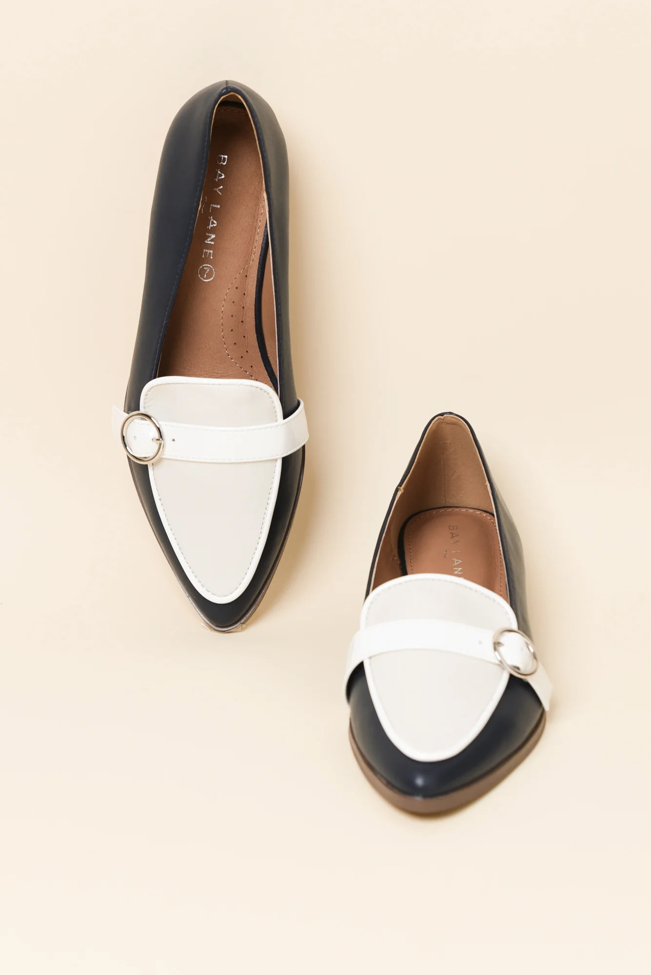 Boston Navy Contrast Leather Loafer - Image 2