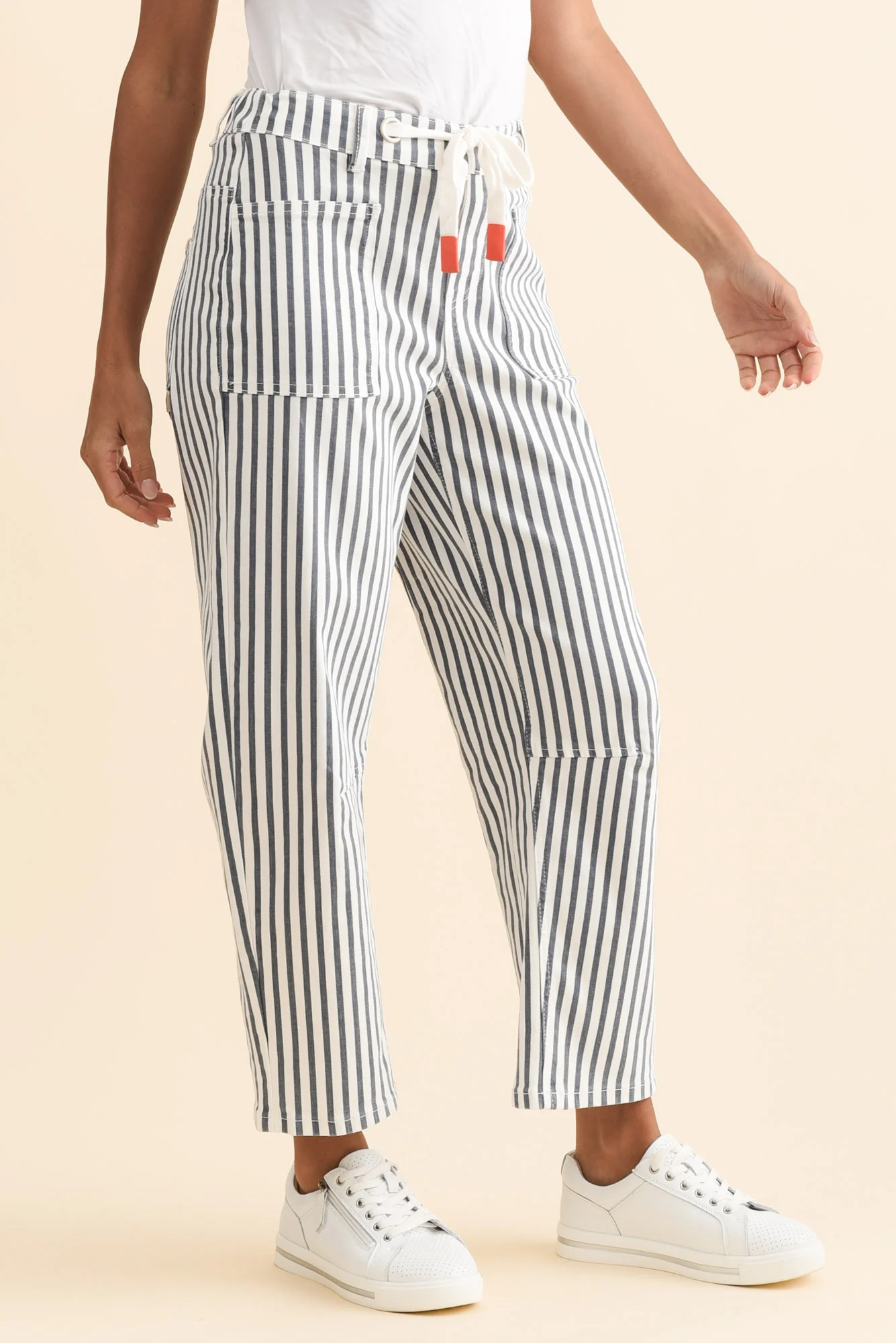 Breslin Blue Stripe Barrel Jeans - Image 4