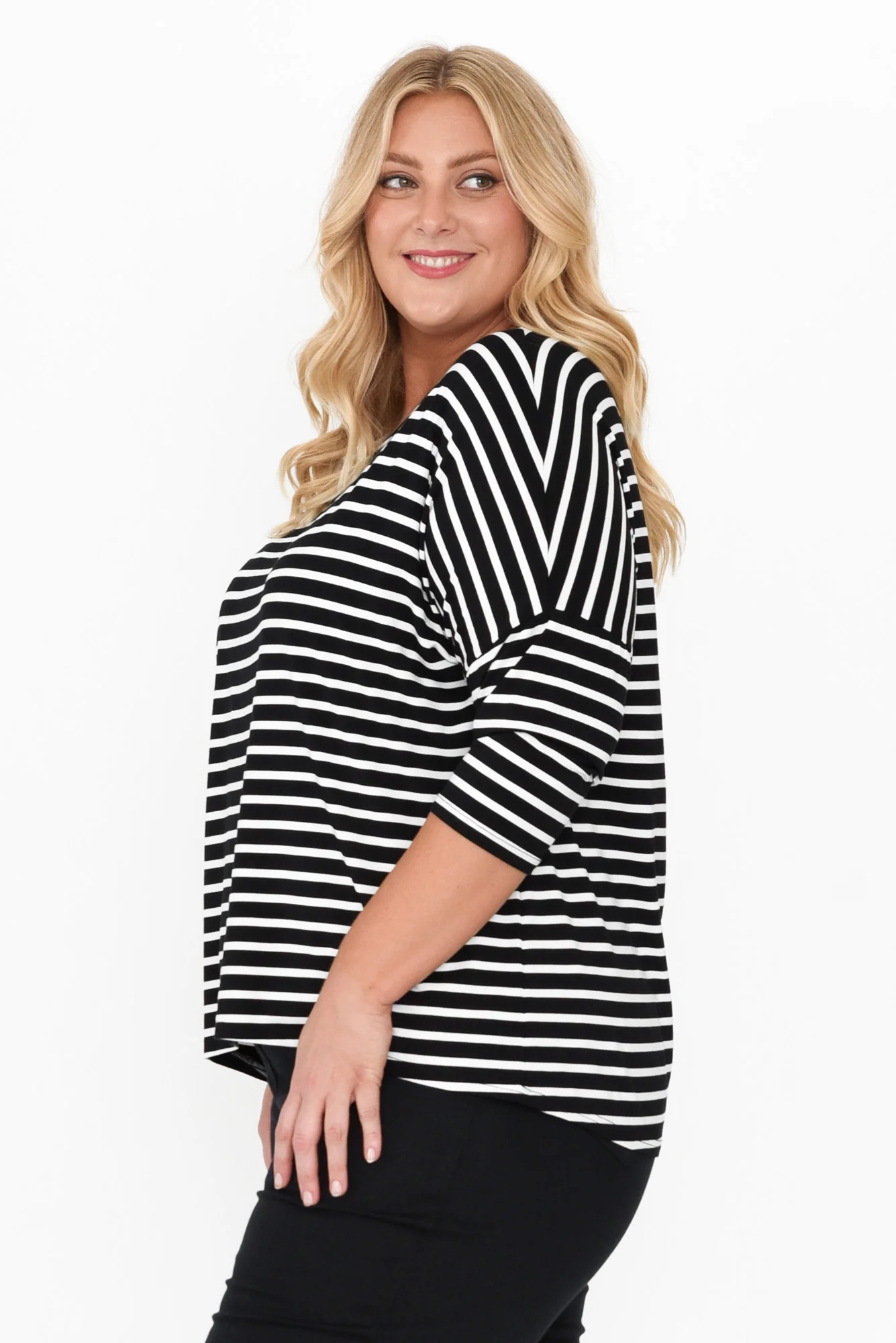 Camila Black Stripe Bamboo Top - Image 11