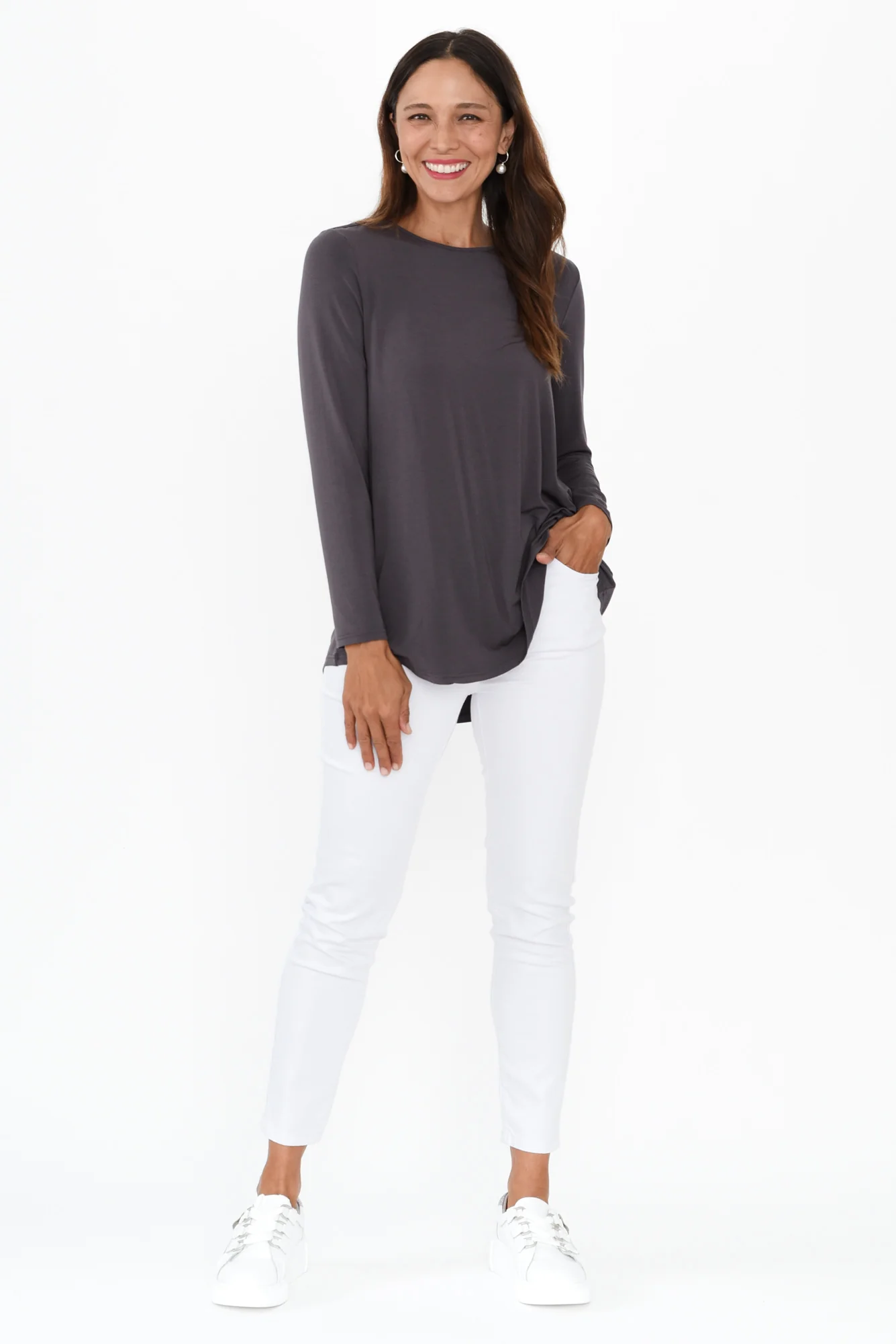 Carla Graphite Micro Modal Top - Image 3