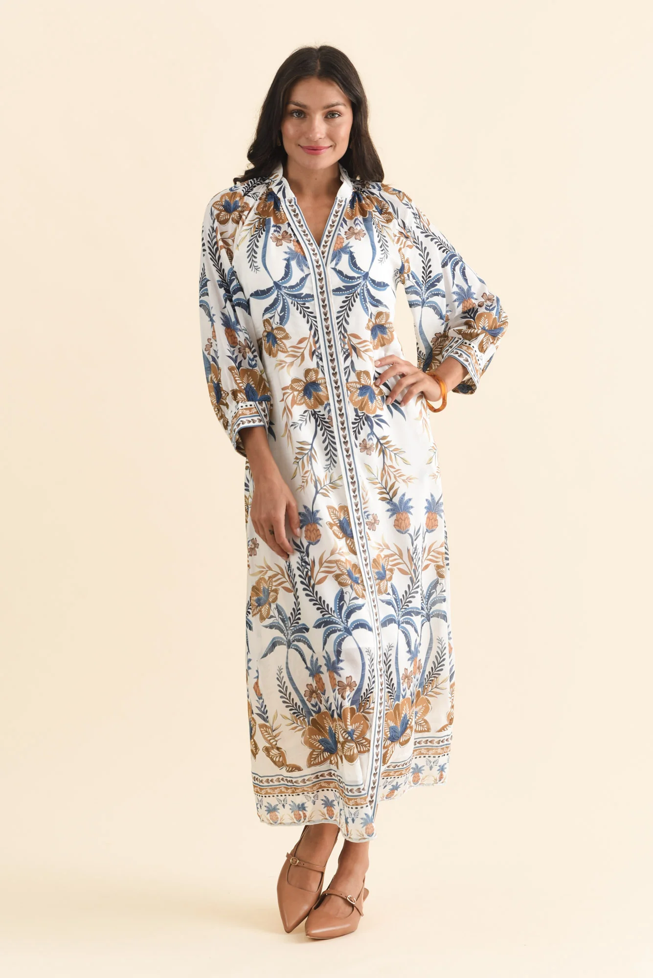 Carmen Golden Medina Cotton Silk Dress