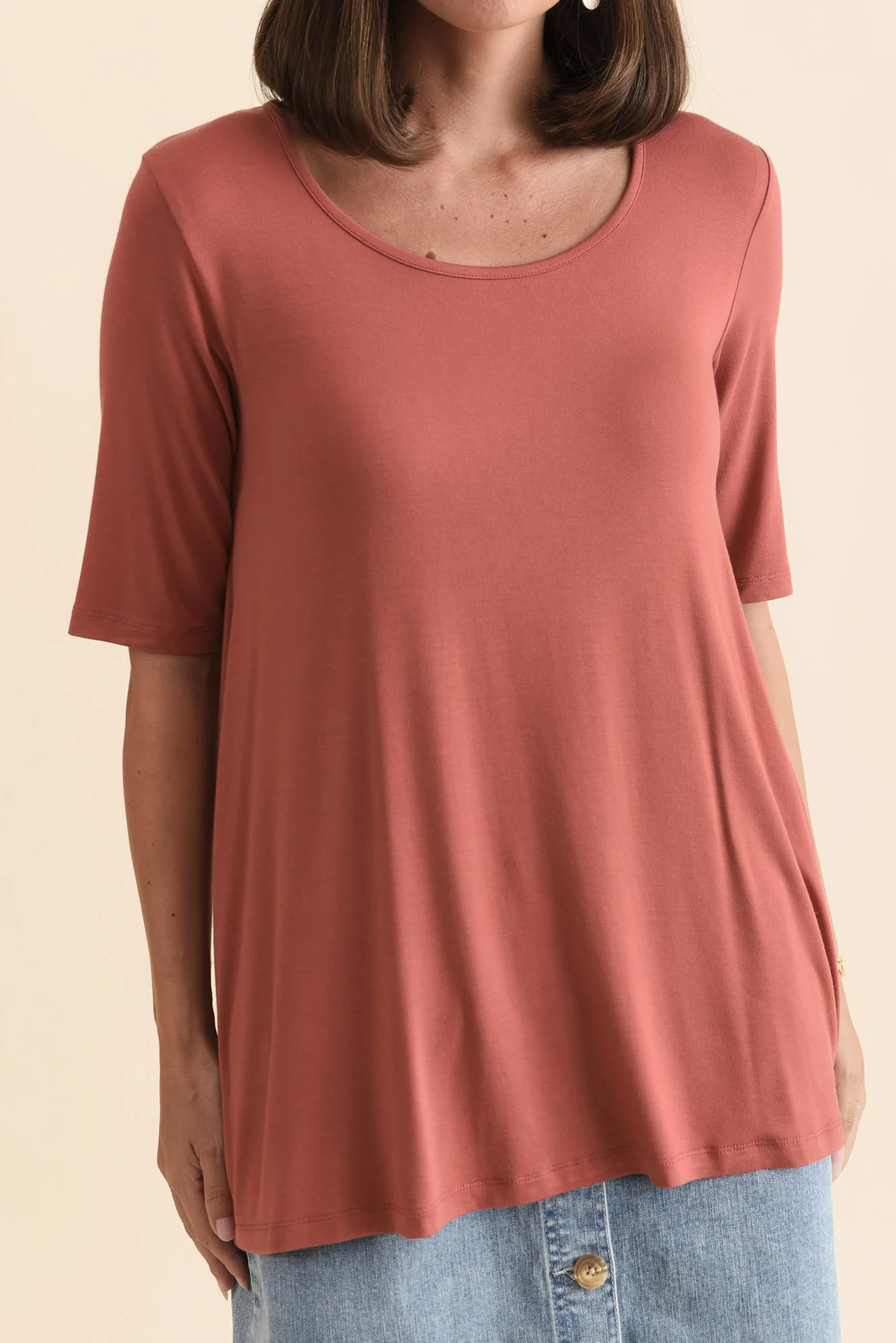 Carter Rust Bamboo Tunic Top - Image 6