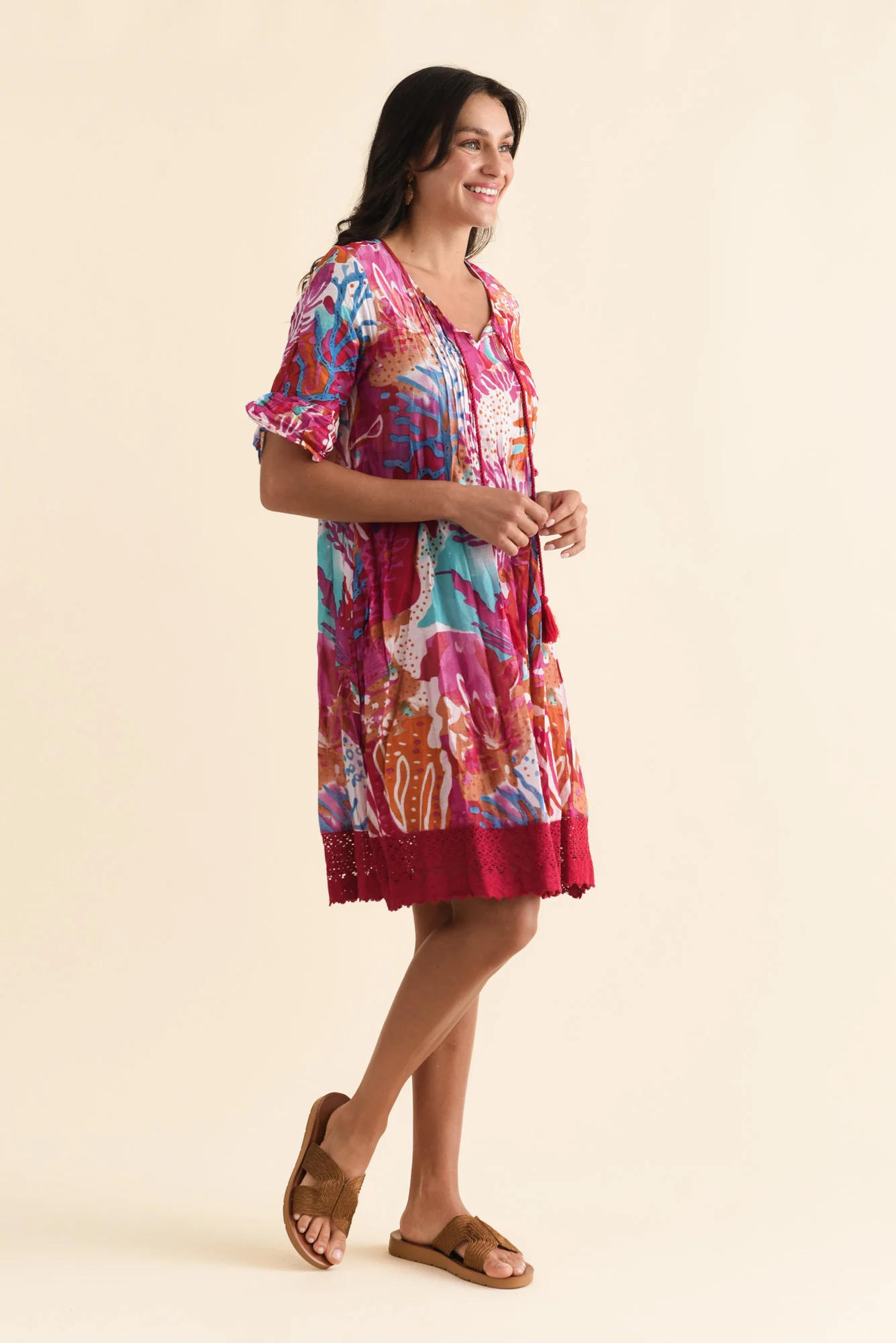 Cayman Pink Reef Cotton Tunic Dress - Image 4