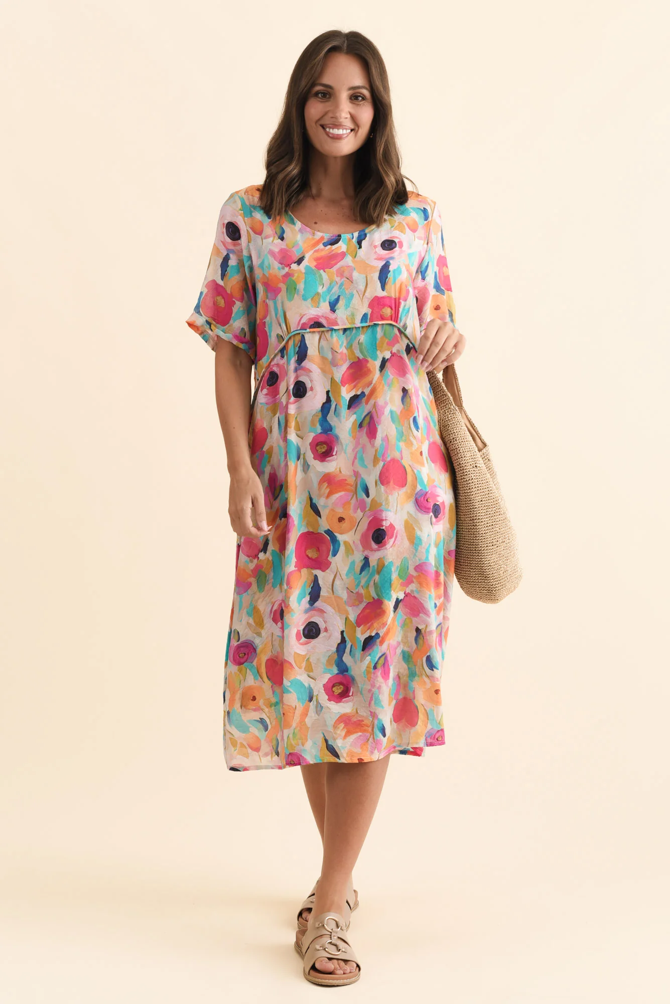 Christie Pink Floral Pocket Dress