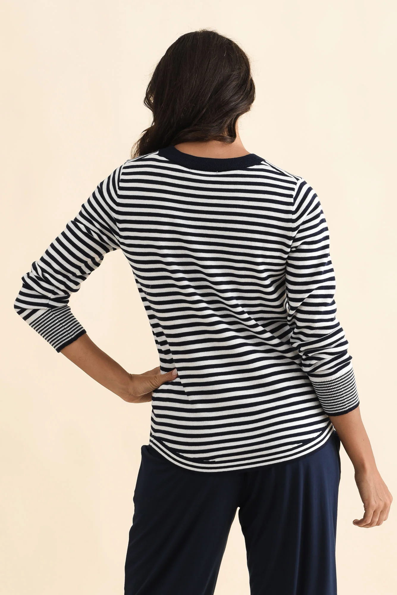 Colorado Navy Stripe Knit Top - Image 4