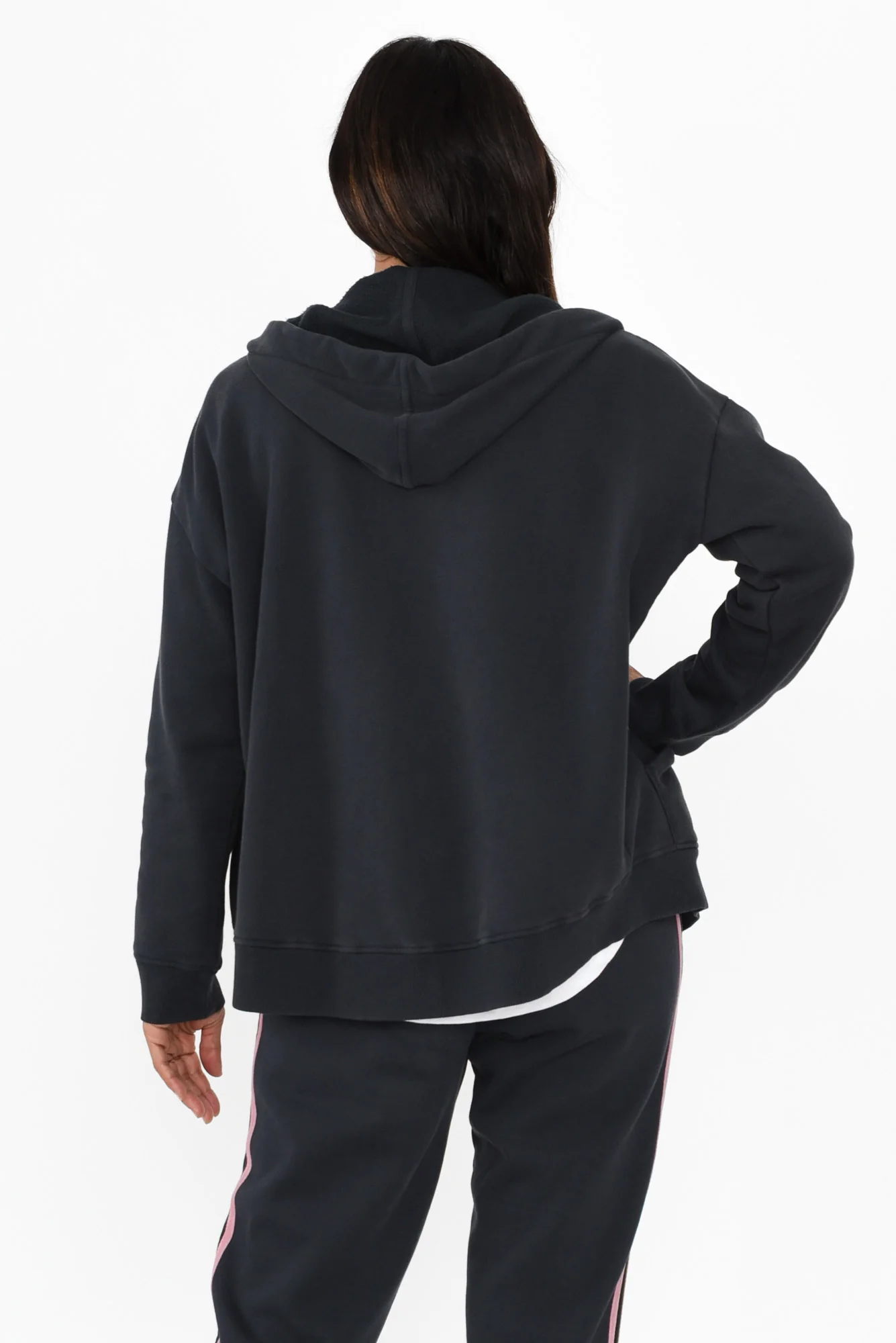 Cue Navy Stripe Zip Hooded Sweatshirt - Image 5