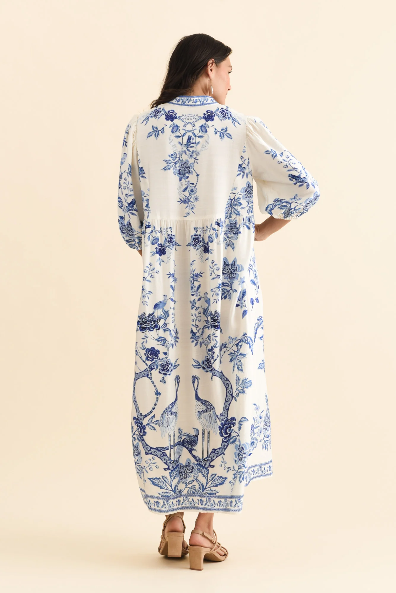 Darnell Blue Garden Tie Dress - Image 4