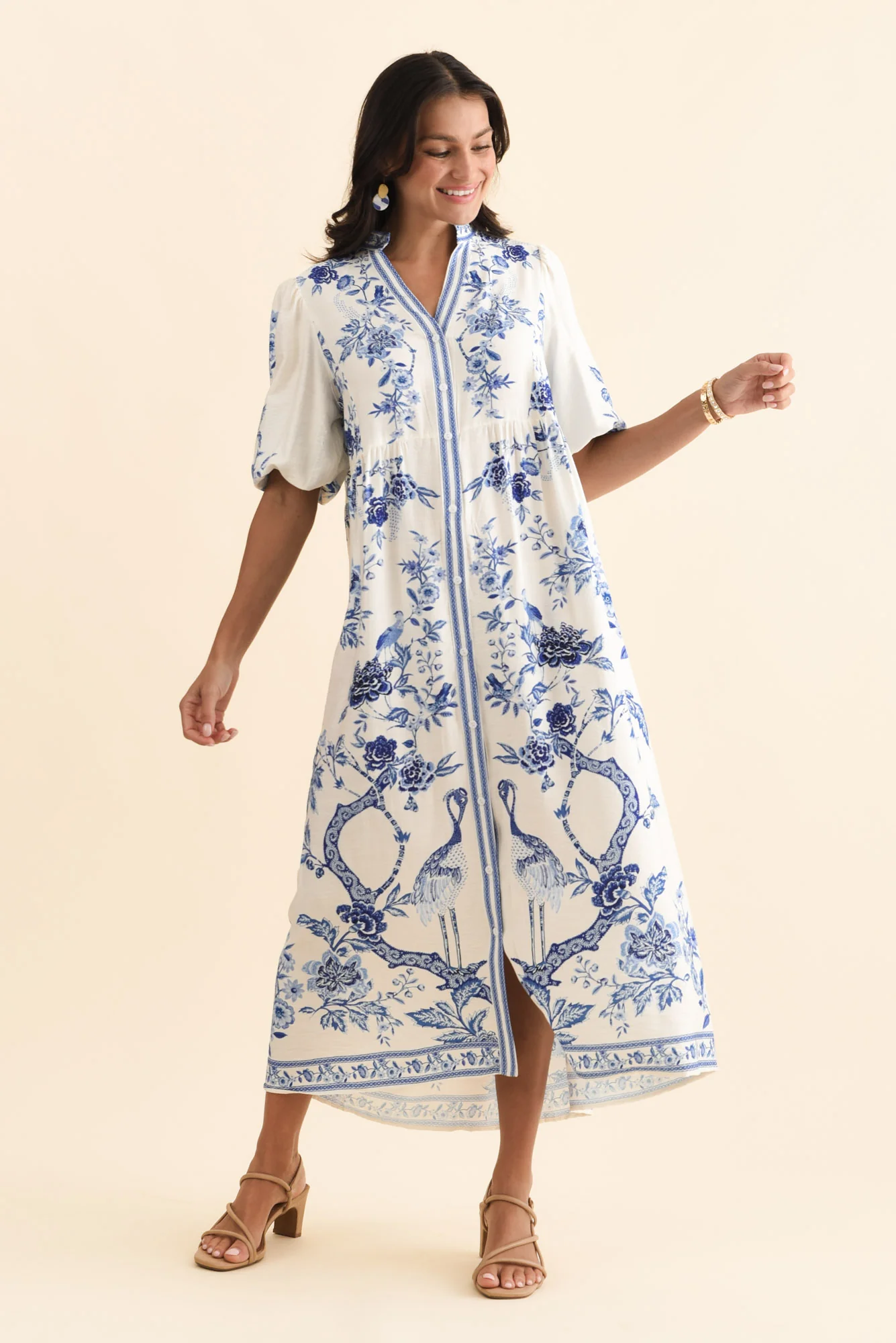 Darnell Blue Garden Tie Dress - Image 6