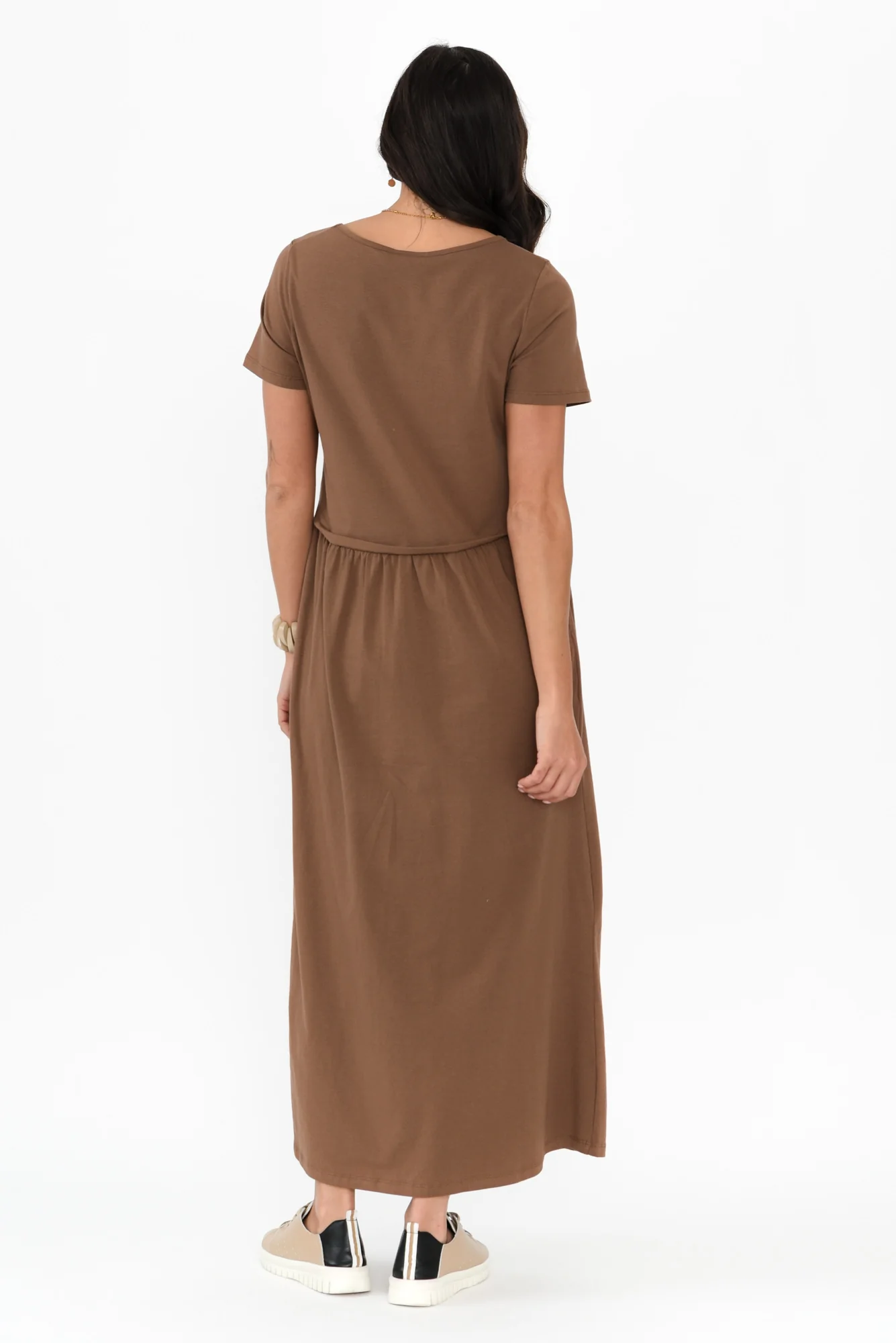 Deidra Chocolate Cotton Pocket Dress - Image 5