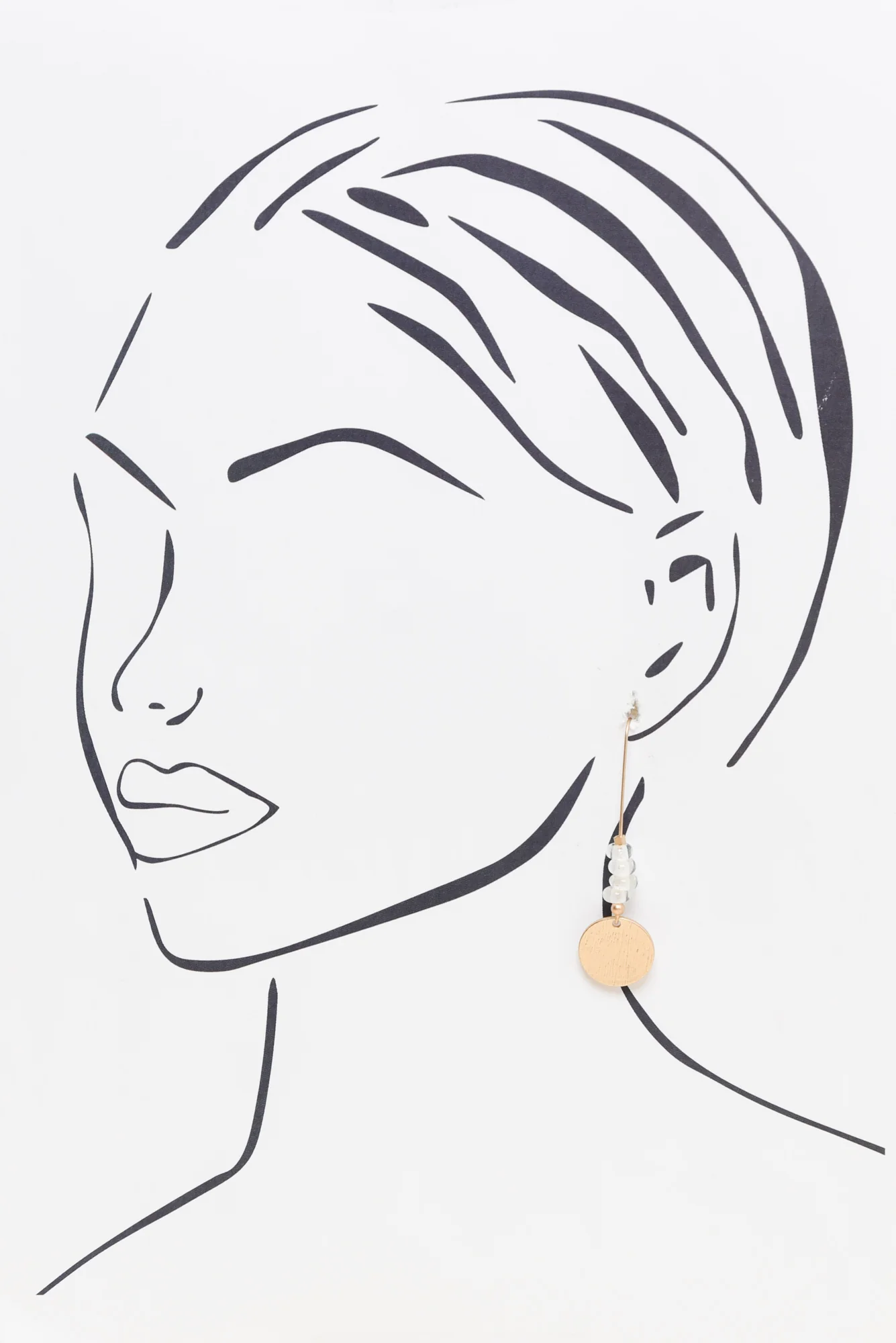 Demeter Clear Beaded Disc Earrings - Image 2
