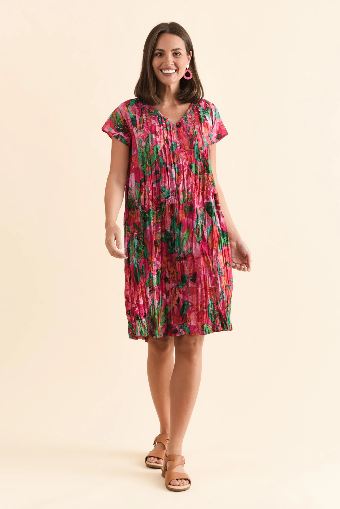Eldora Pink Garden Organic Cotton Dress