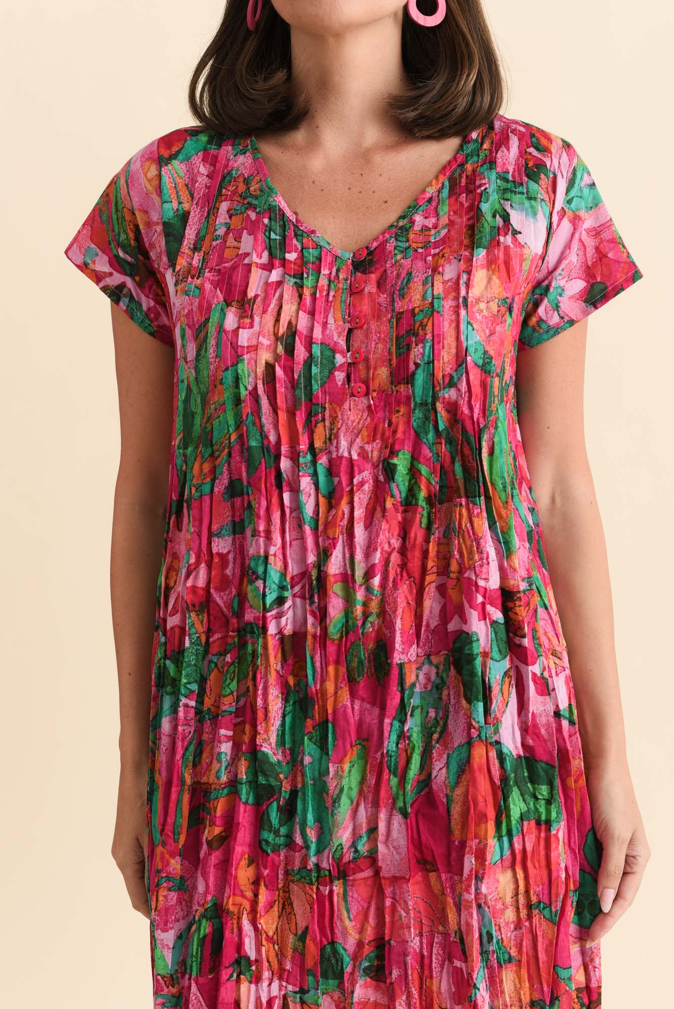 Eldora Pink Garden Organic Cotton Dress - Image 5