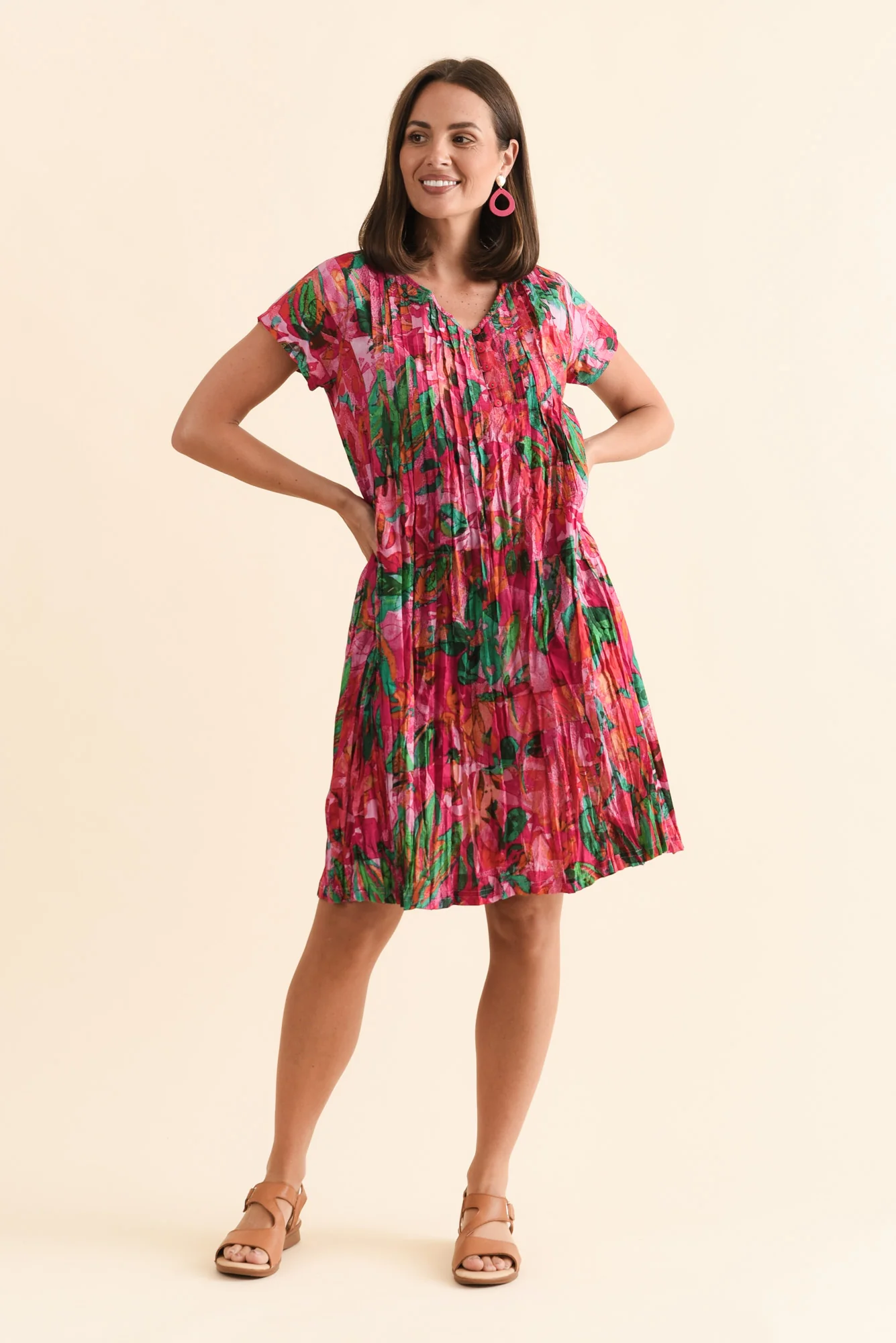 Eldora Pink Garden Organic Cotton Dress - Image 6