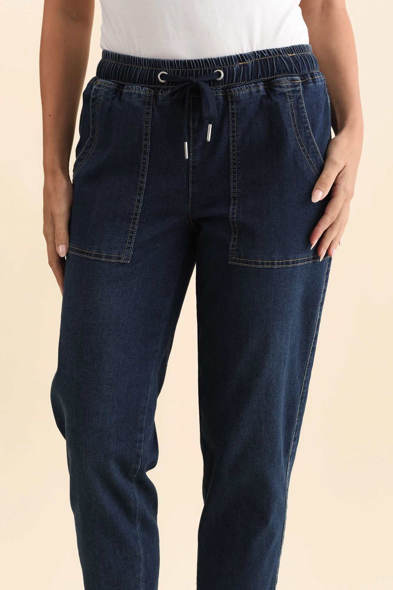 Eliana Dark Blue Denim Stretch Jeans - Image 6
