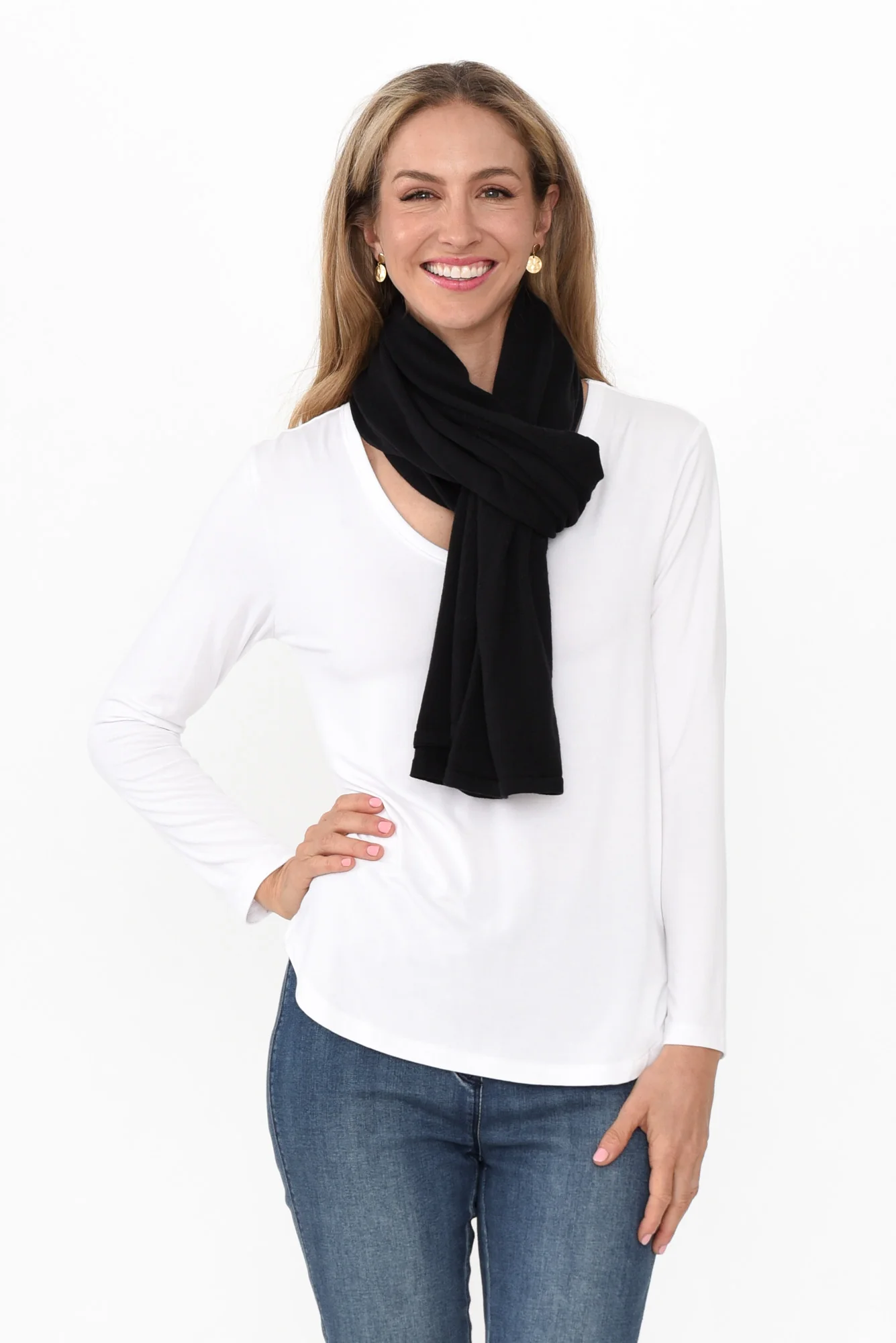 Elorie Black Cotton Cashmere Poncho - Image 10