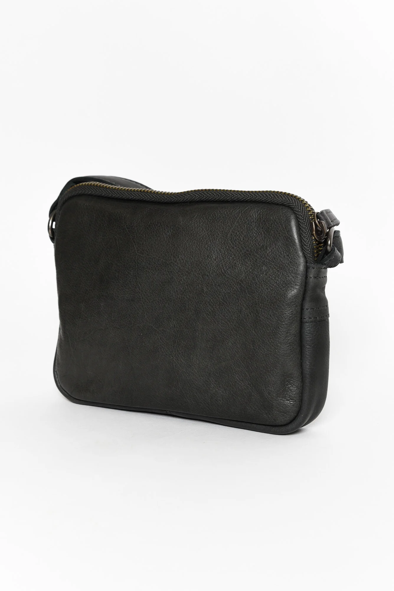 Emma Charcoal Leather Crossbody Bag - Image 3