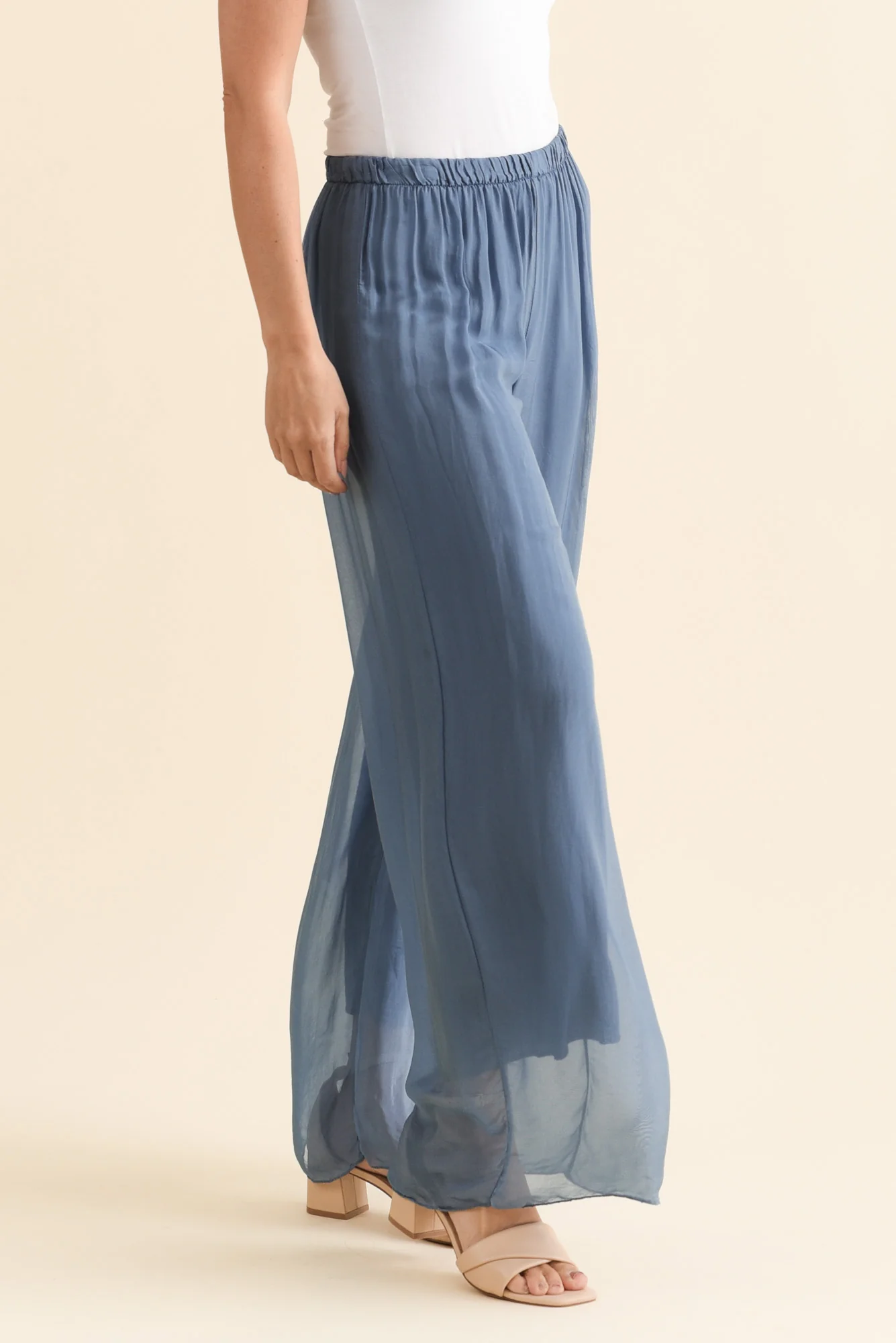 Enid Blue Silk Pants - Image 3