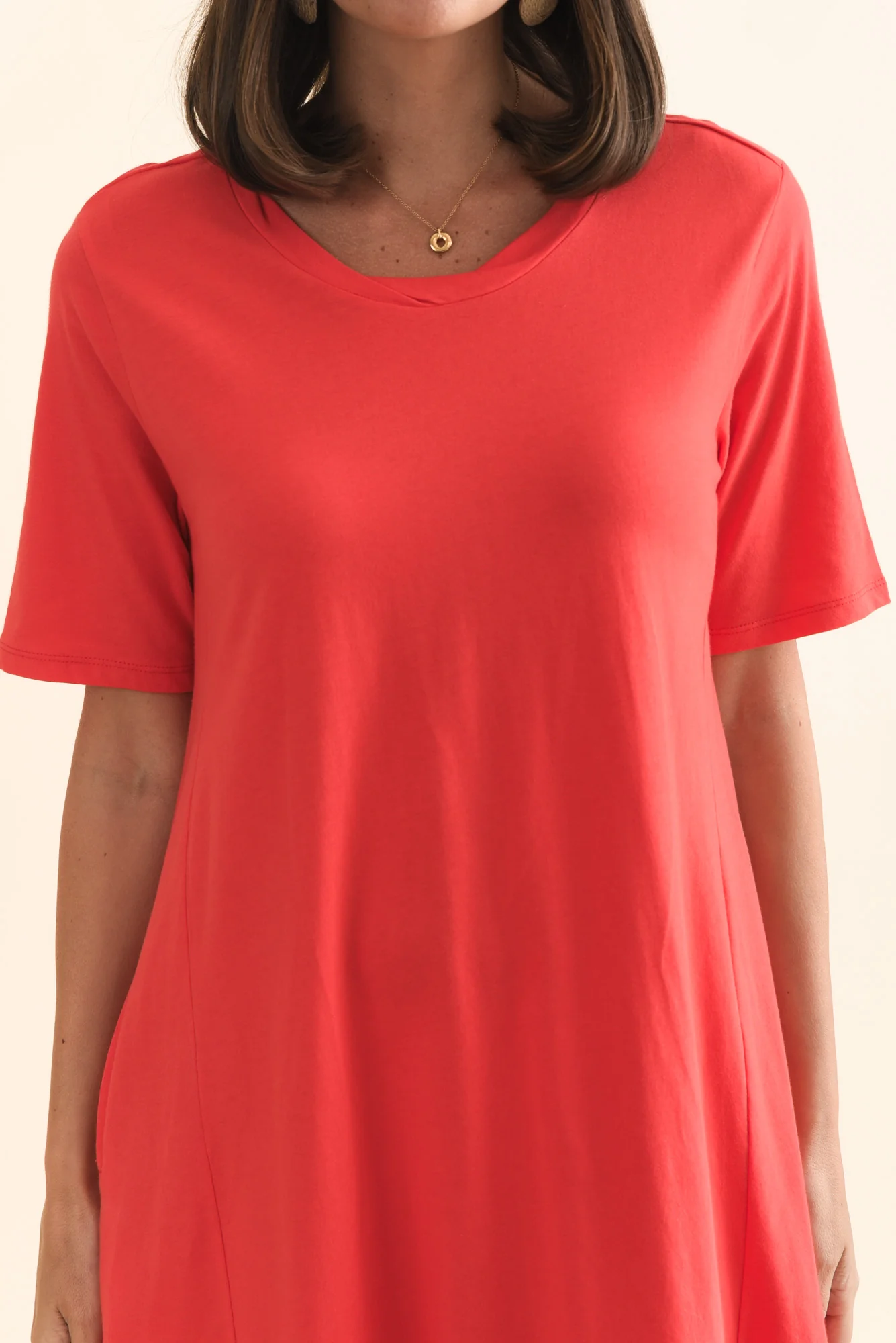 Florida Red Cotton Tee Dress - Image 6