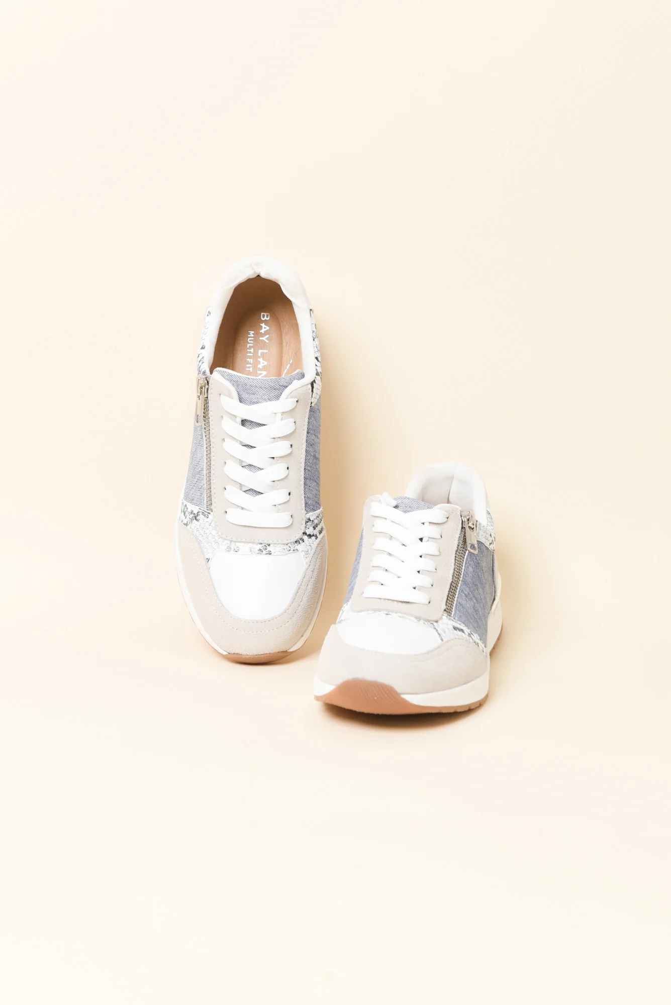 Glebe Denim Multi Leather Zip Sneaker - Image 2