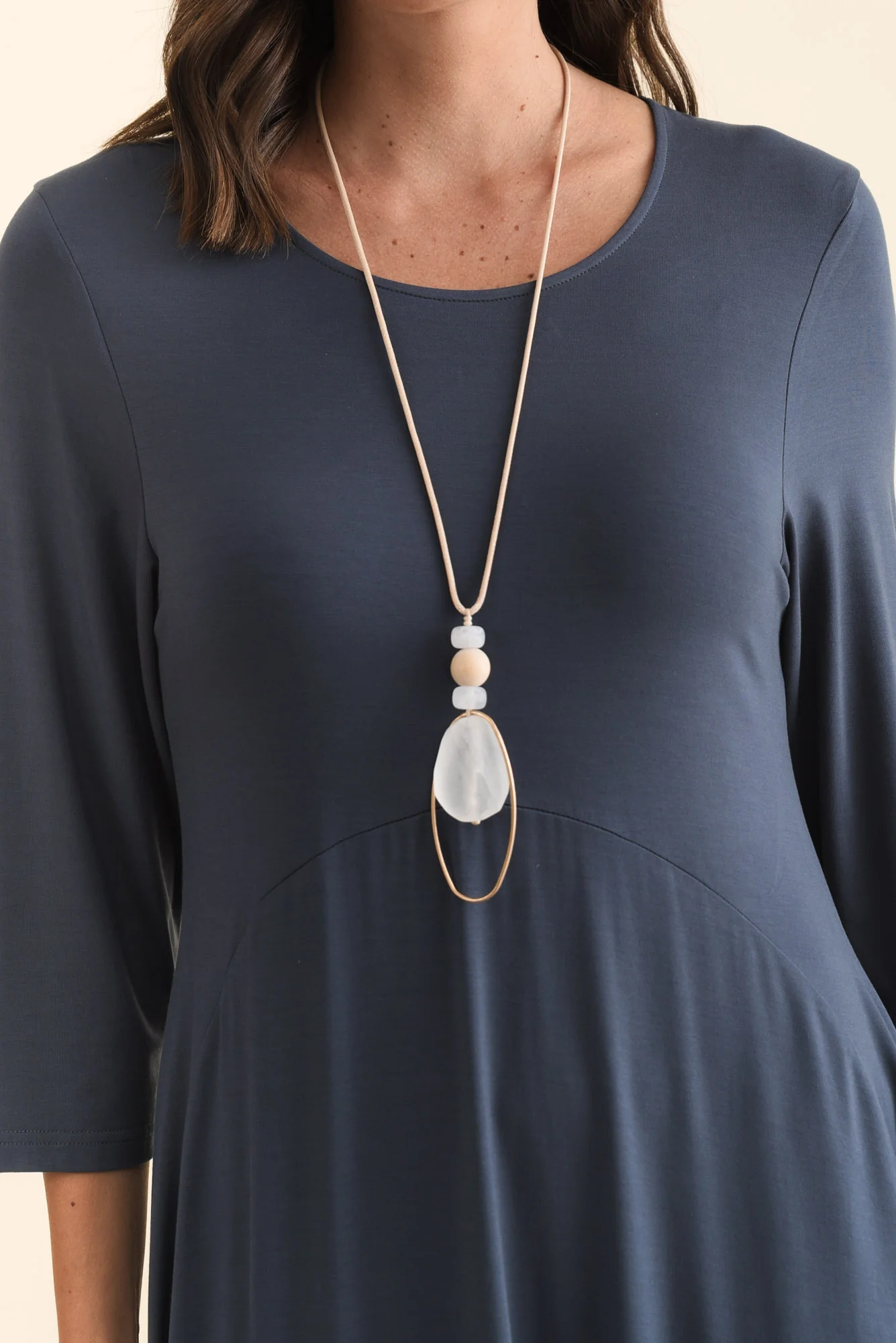 Glenda Blue Sleeved Crescent Dress - Image 6
