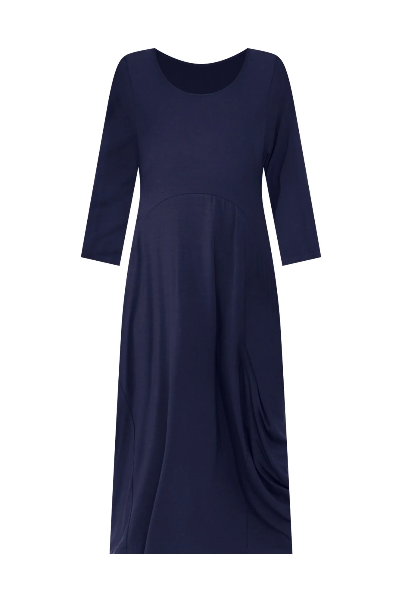 Glenda Navy Sleeved Crescent Dress - Image 6