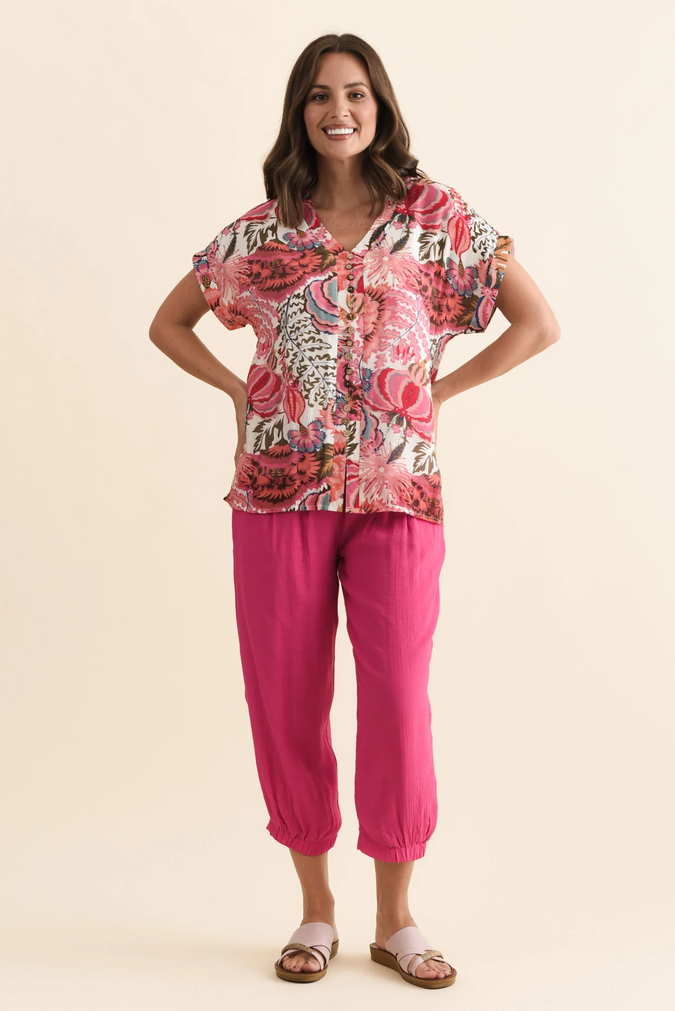 Harden Hot Pink Cotton Blend Pants - Image 6