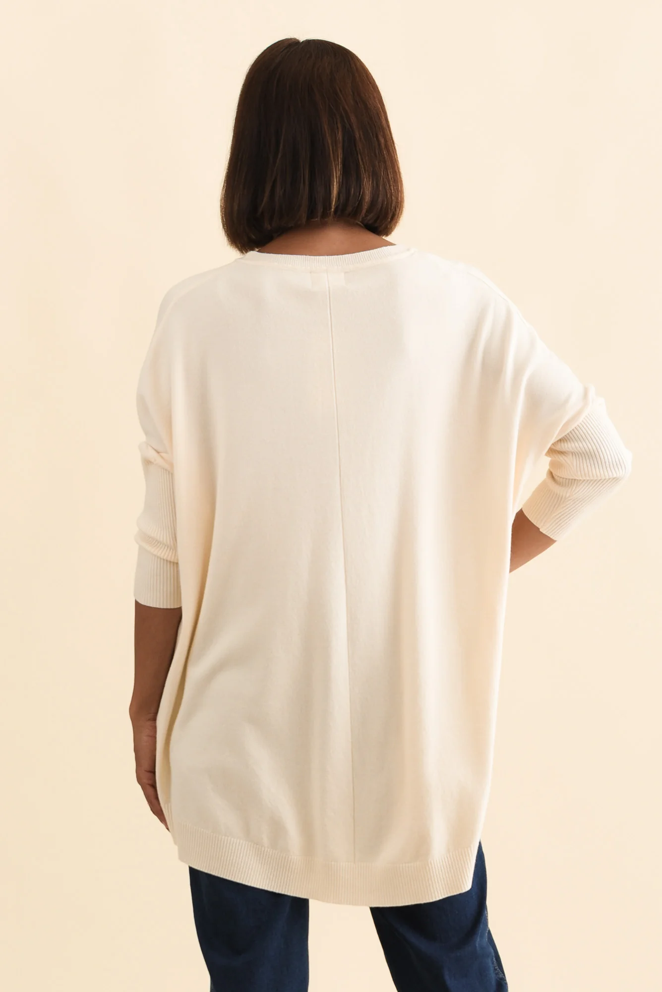 Helsinki Cream Knit Pocket Jumper - Image 4