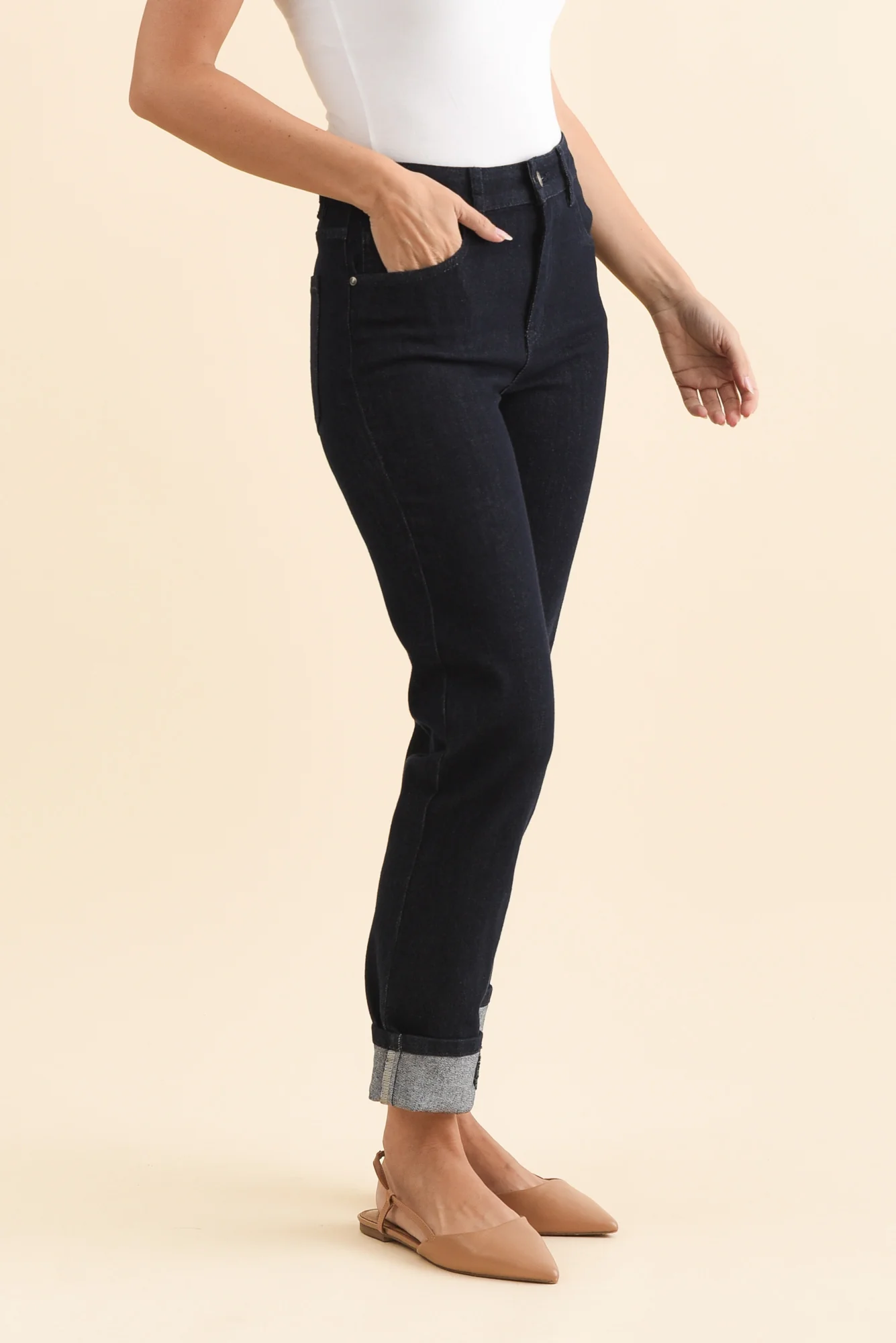James Dark Blue Denim Stretch Jeans - Image 4