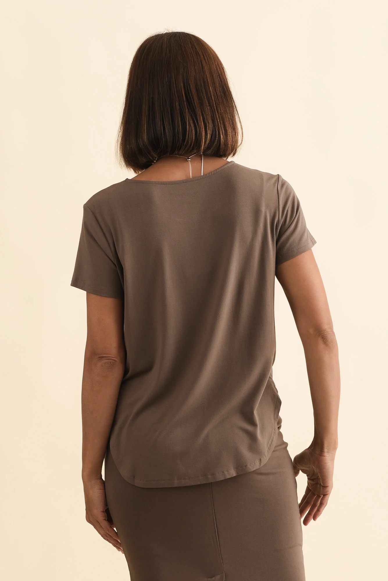 Janis Chocolate Bamboo Tee - Image 4