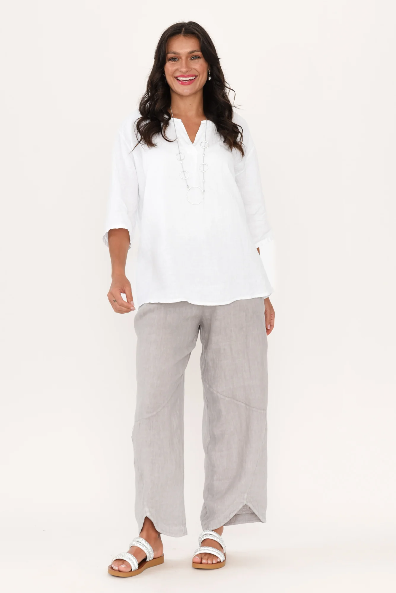 Justine White Linen Top - Image 2