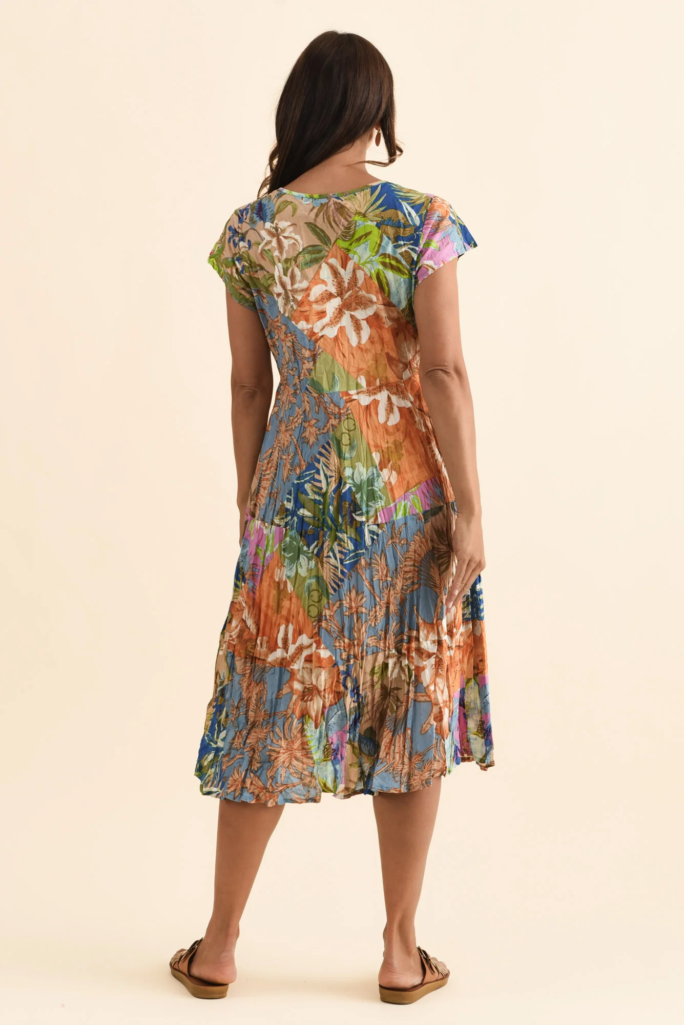 Kenya Blue Floral Cotton Pocket Dress - Image 4